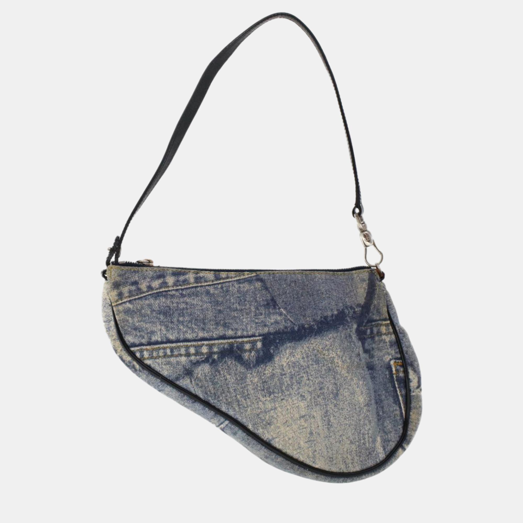 

Dior Blue Canvas Saddle clutch bag