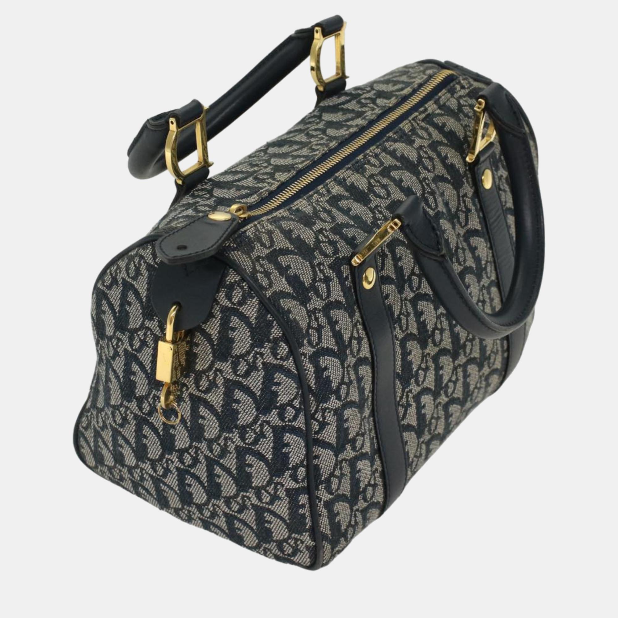 

Dior Navy Canvas Trotter handbag bag, Navy blue