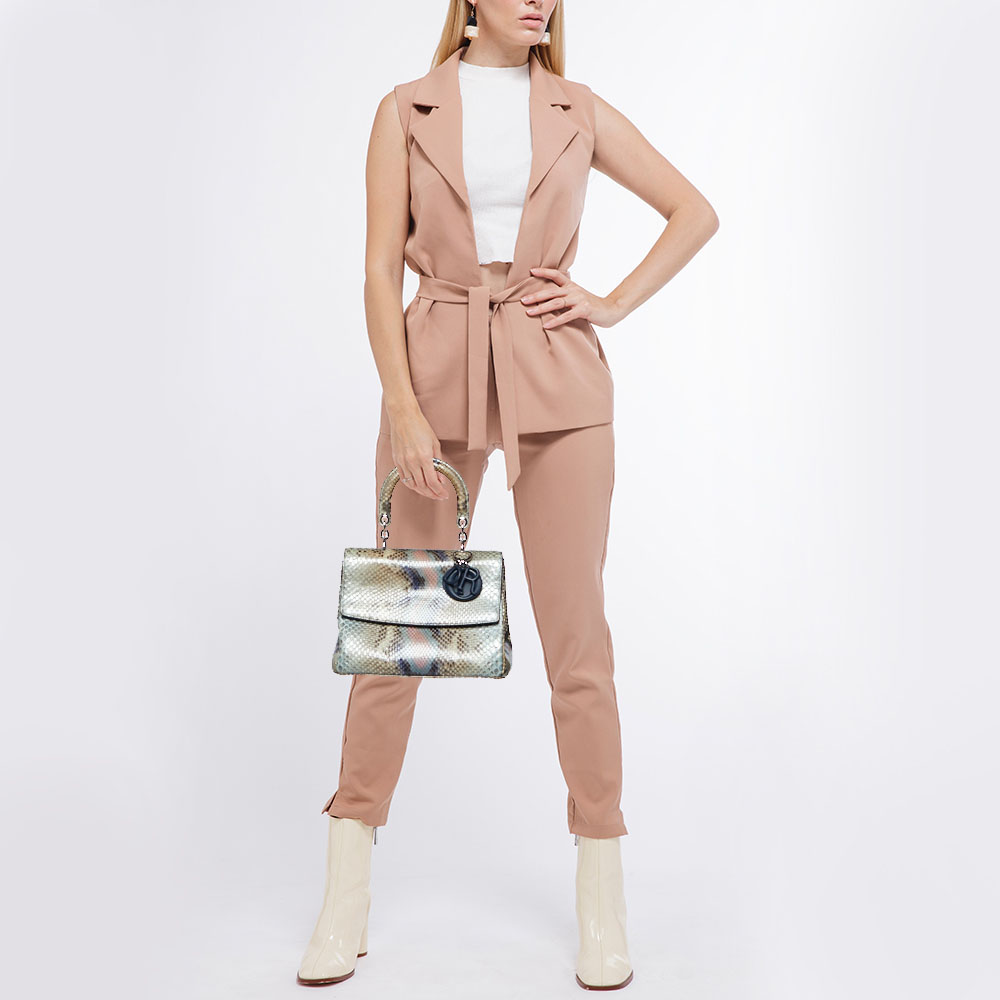 

Dior Multicolor Python Small Be Dior Flap Top Handle Bag