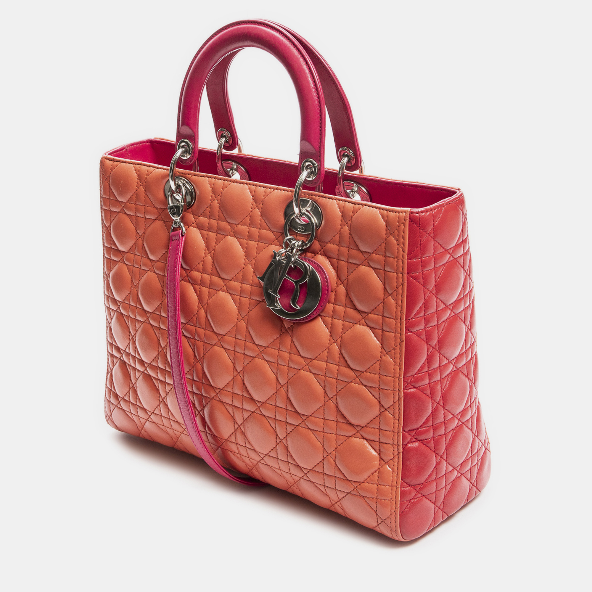 

Dior Large Cannage Lambskin Bicolor Lady Dior, Orange