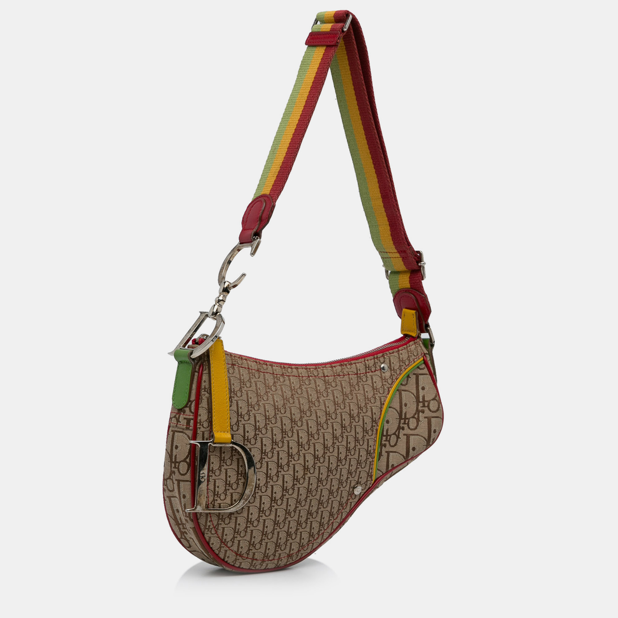 

Dior Oblique Rasta Saddle Crossbody Bag, Beige