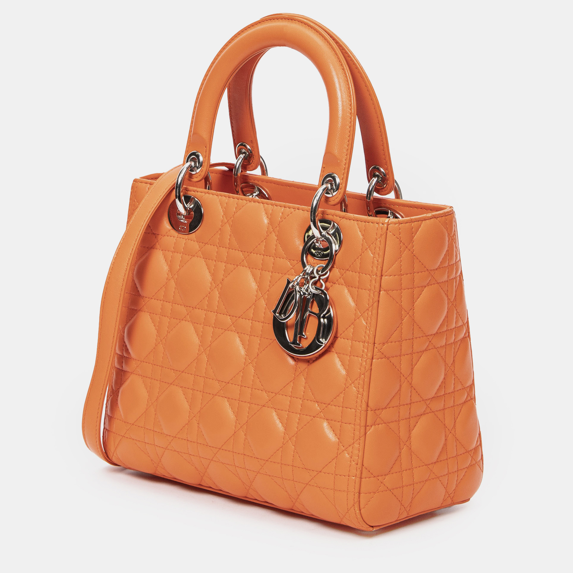 

Dior Medium Cannage Lambskin Lady, Orange