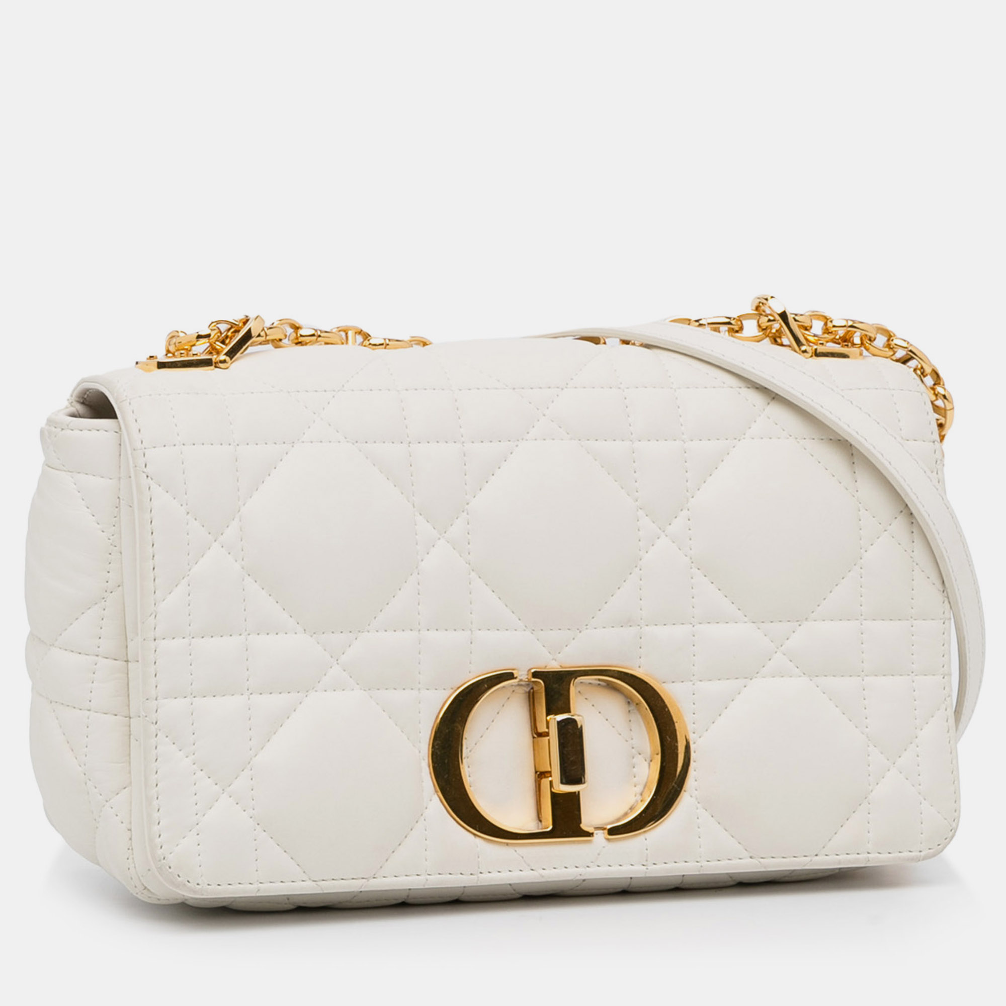 

Dior Medium Cannage Caro, White