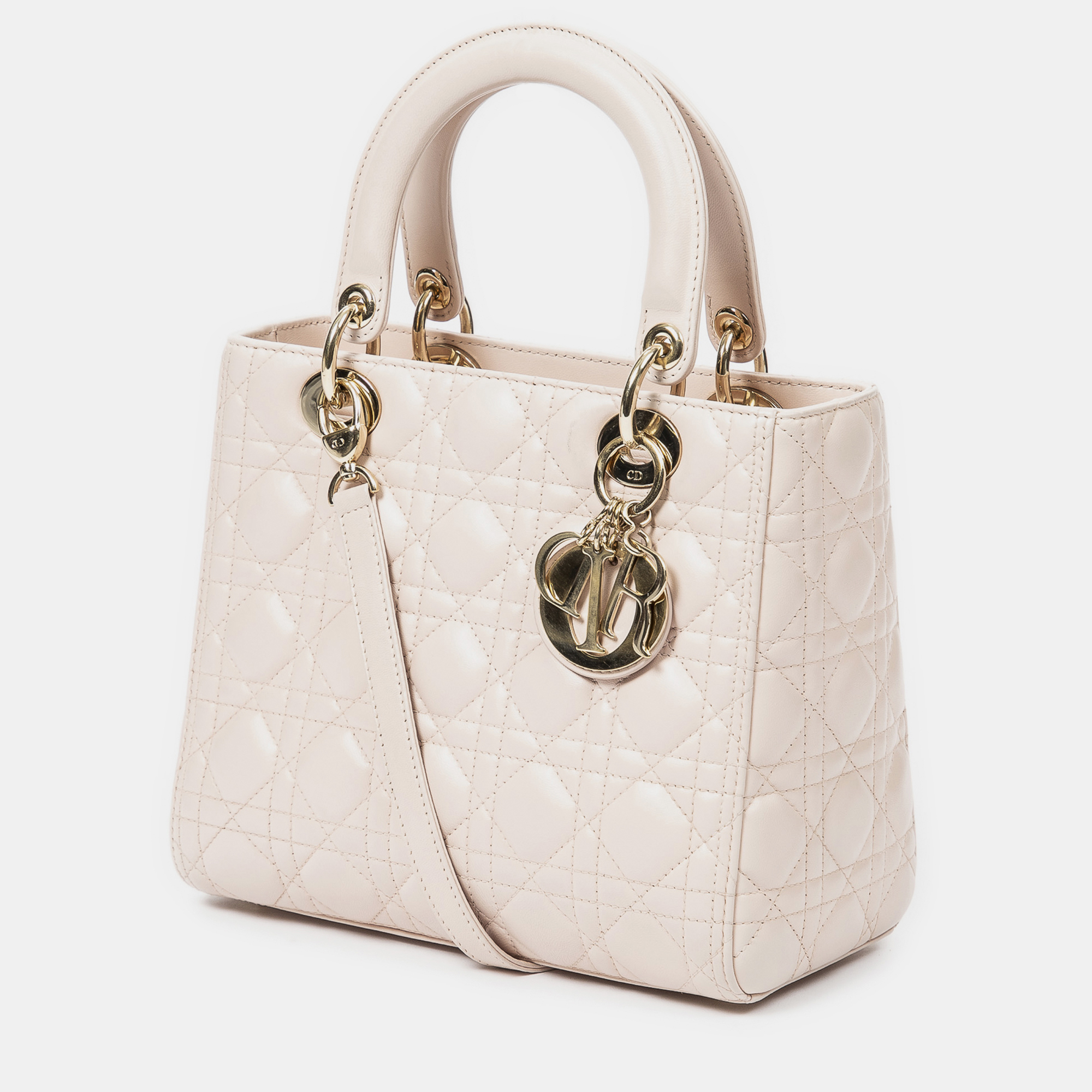 

Dior Medium Cannage Lambskin Lady, Pink