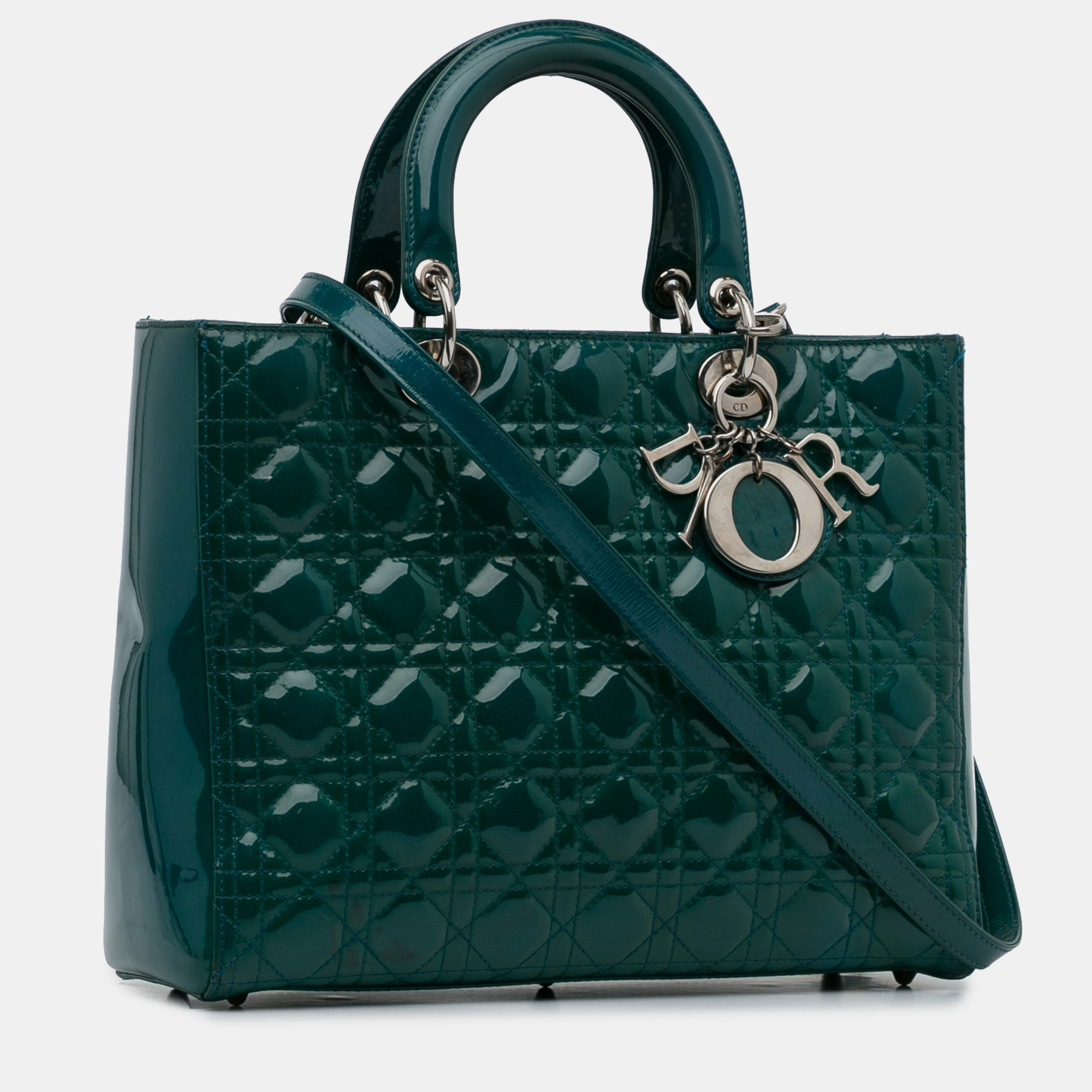 

Dior Large Patent Cannage Lady Dior, Green