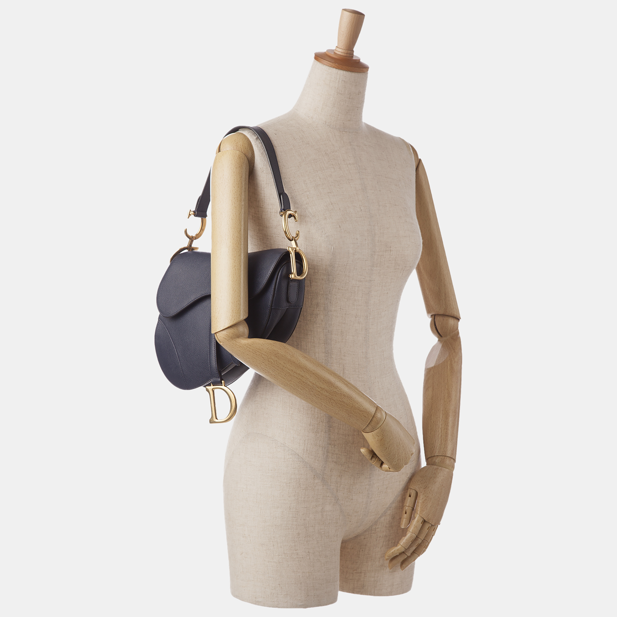 

Dior Black Leather Grained Saddle Bag