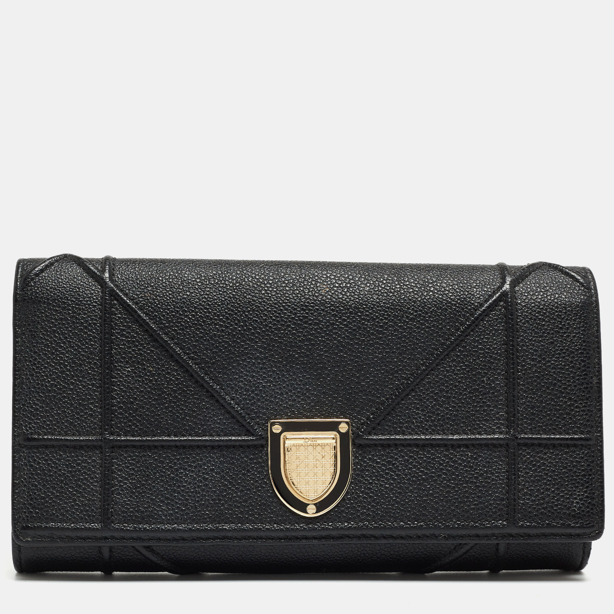 Pre-owned Dior Ama Wallet In Black