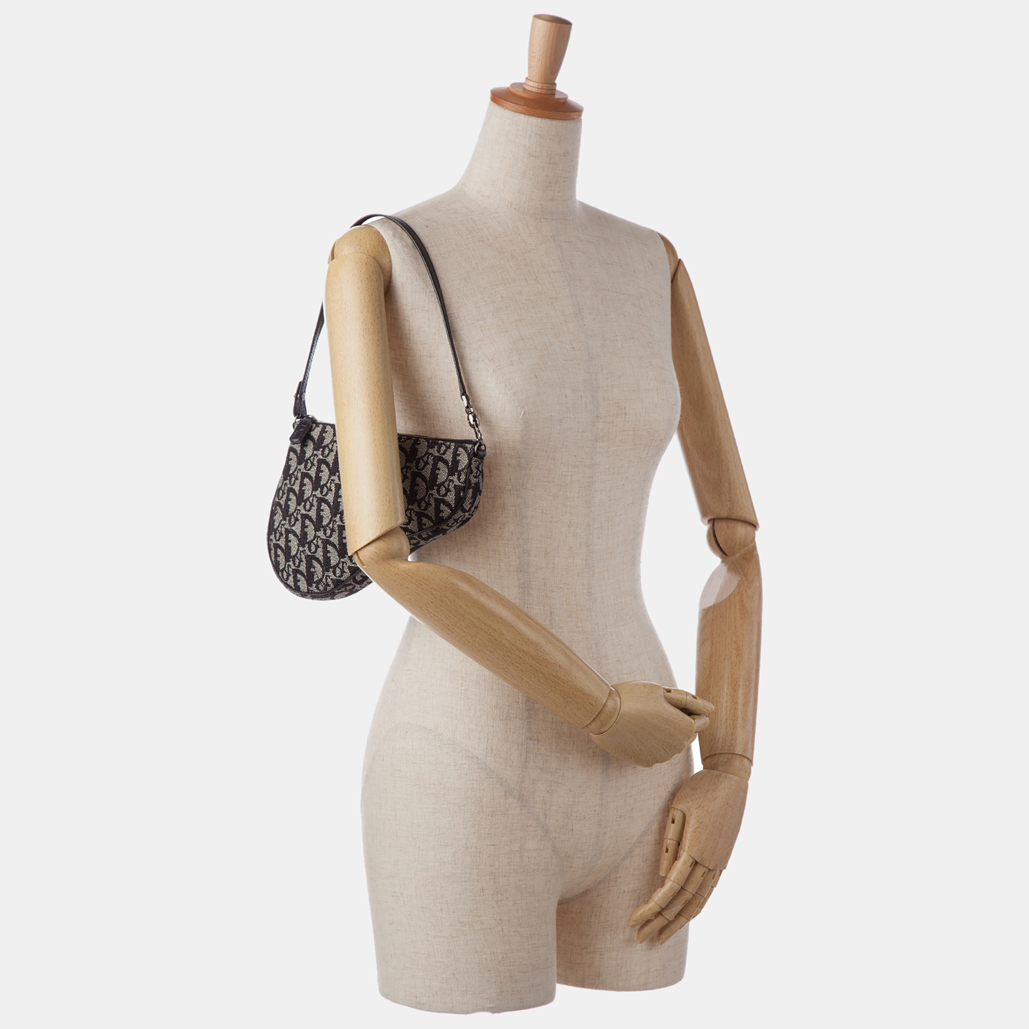 

Dior Black Canvas Mini Oblique Saddle