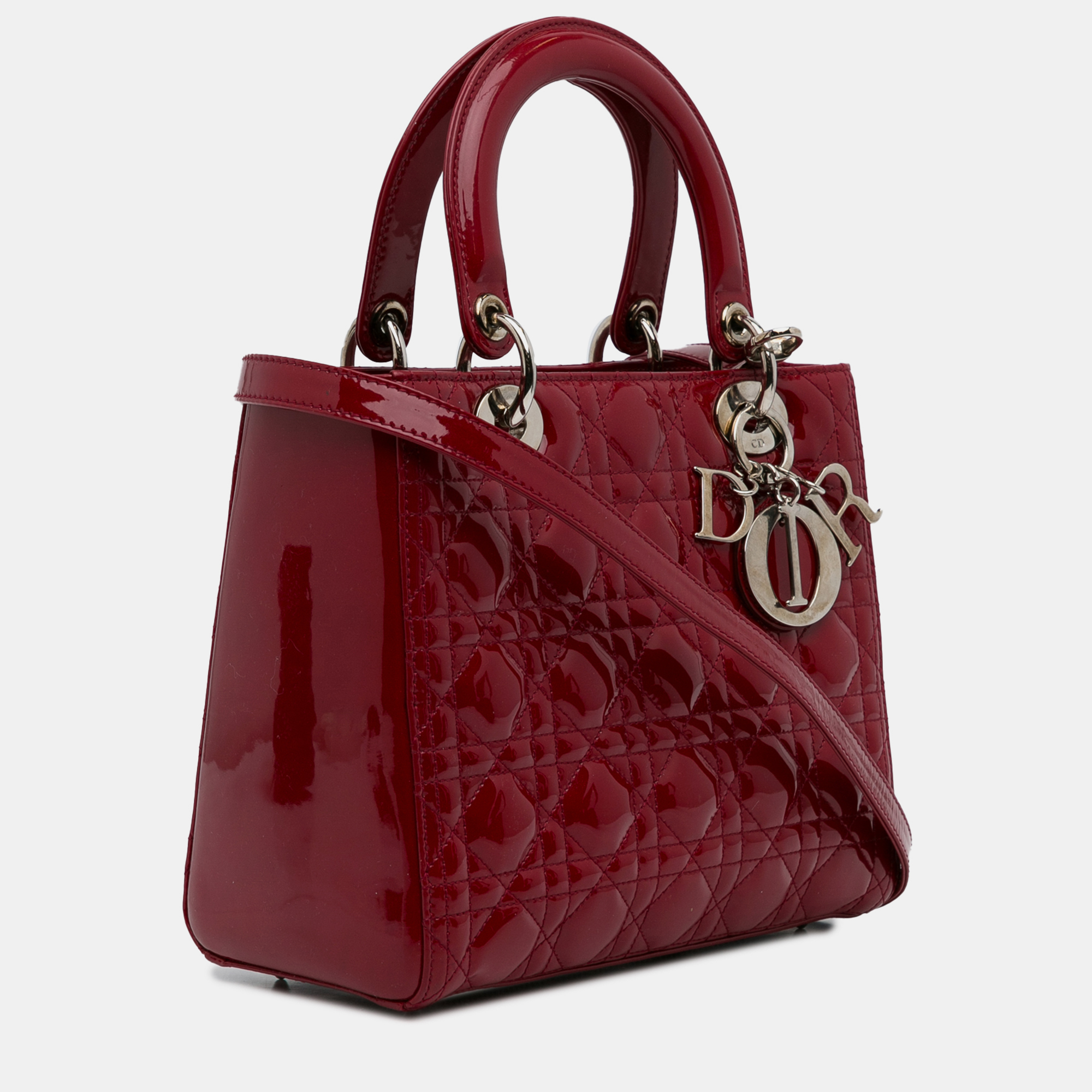 

Dior Medium Patent Cannage Lady, Red