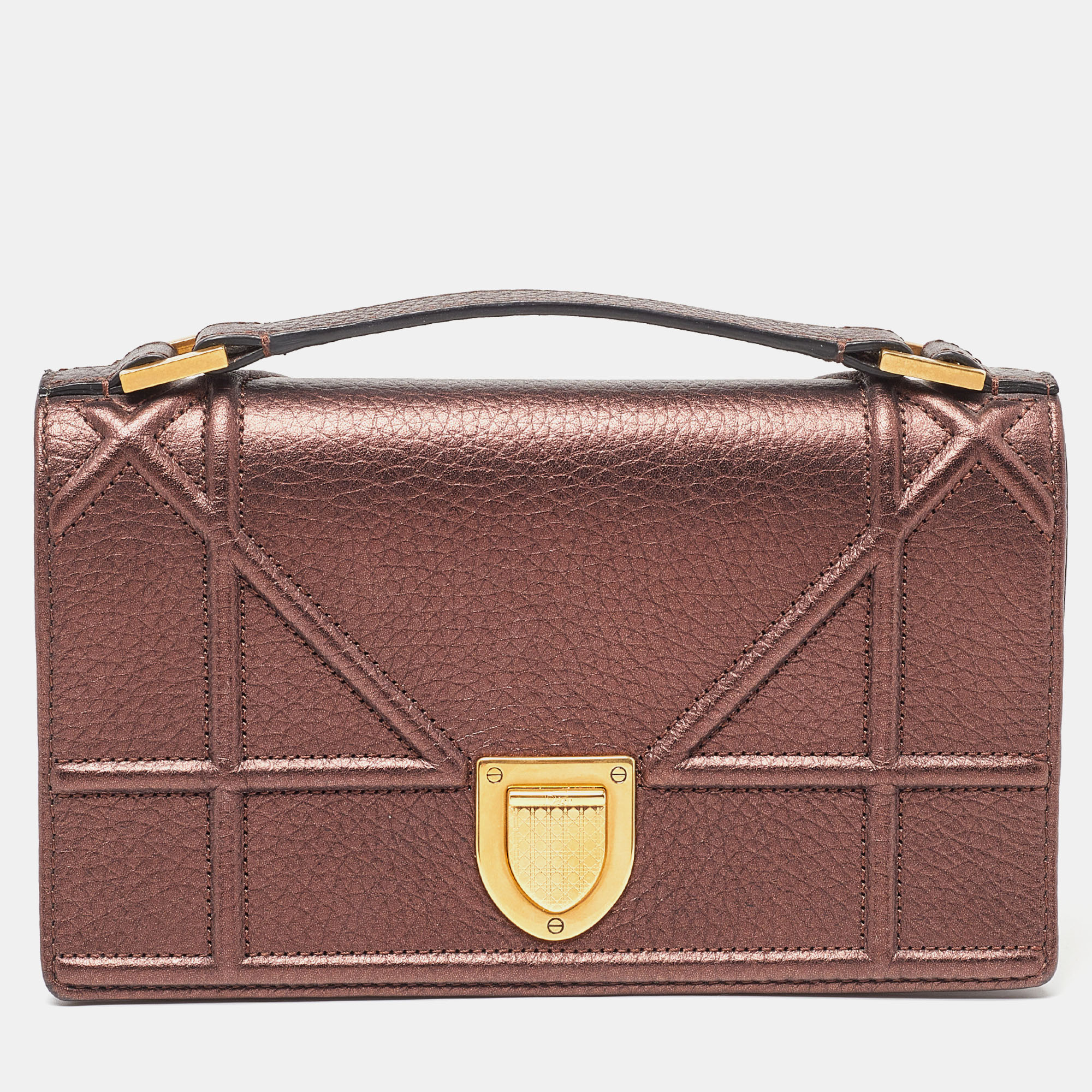Pre-owned Dior Ama Top Handle Bag In Brown