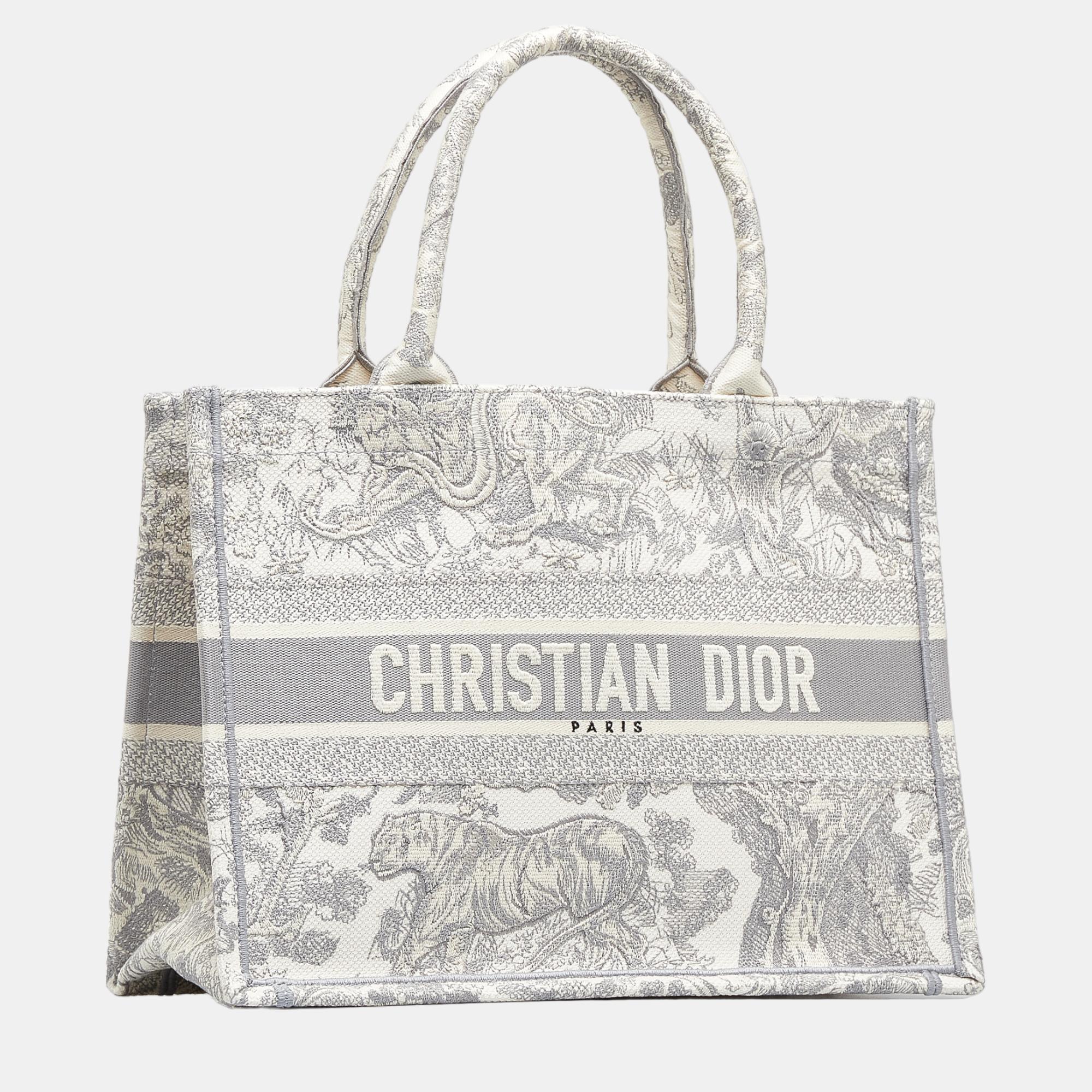 

Dior Grey Medium Toile de Jouy Book Tote