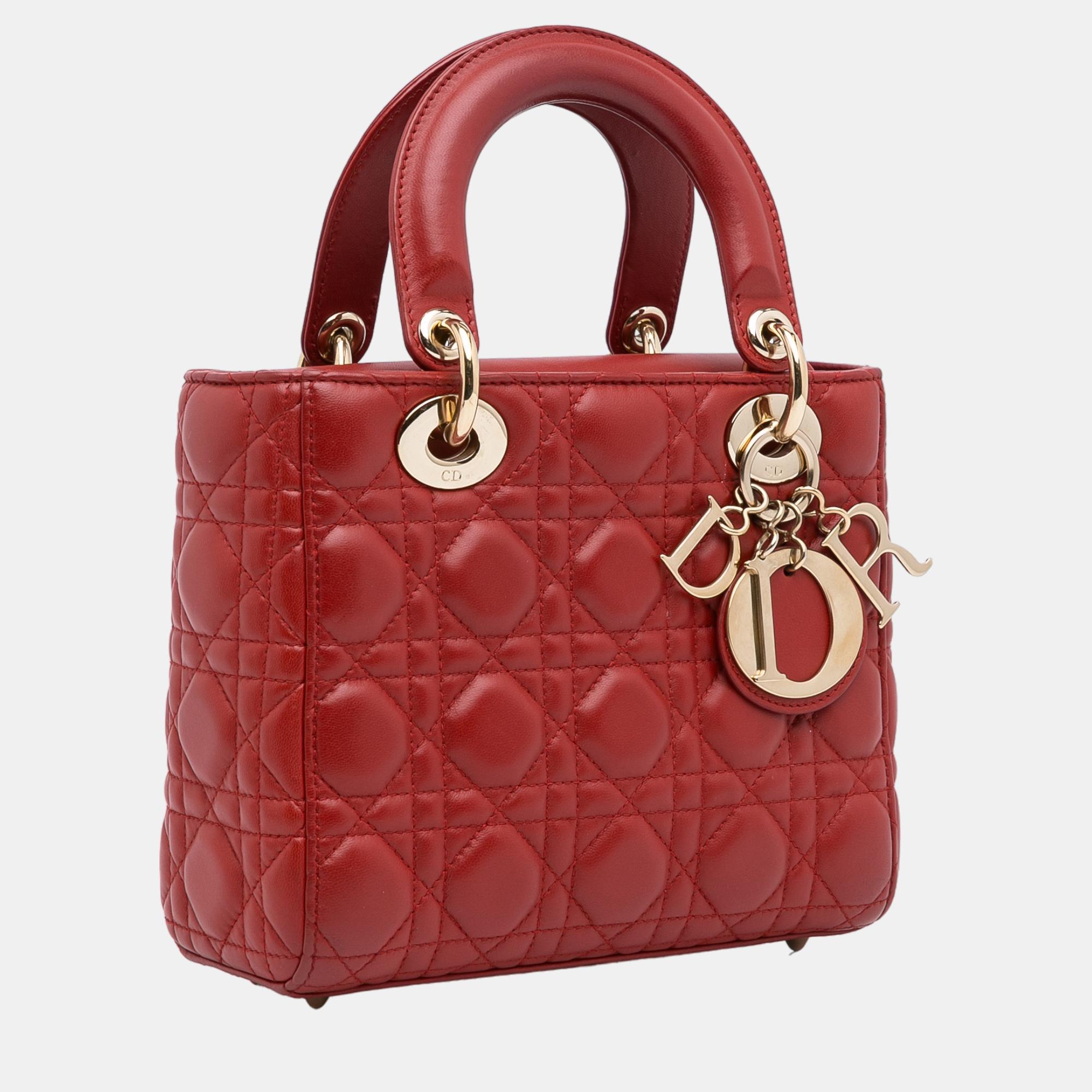 

Dior Red Small Cannage Lady Dior My ABCDior