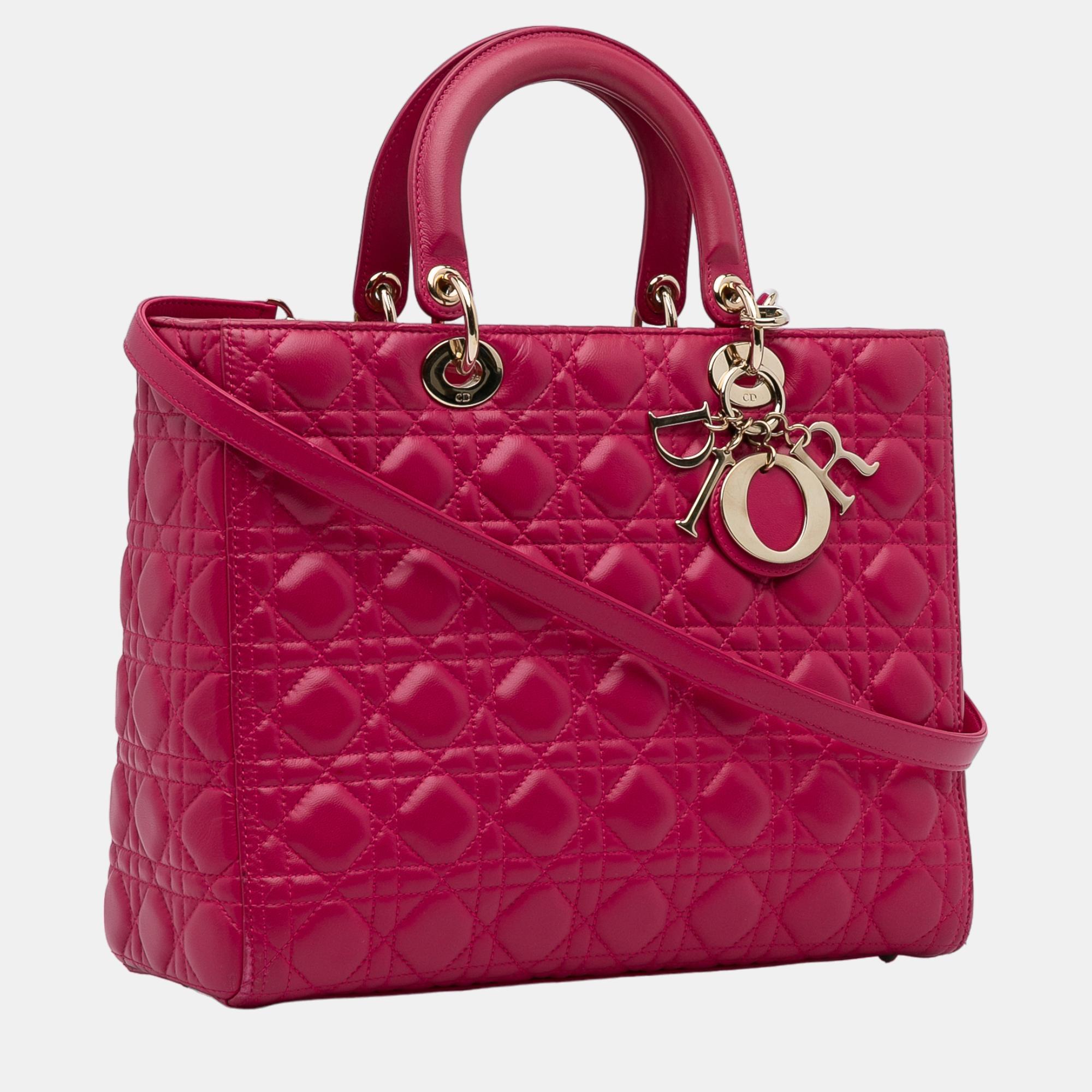 

Dior Pink Large Cannage Lady Dior