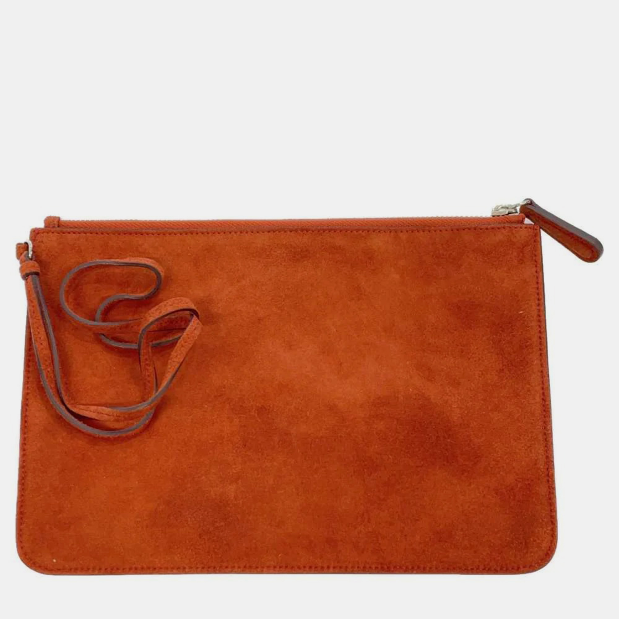 

Dior Orange Suede Diorissimo Bag