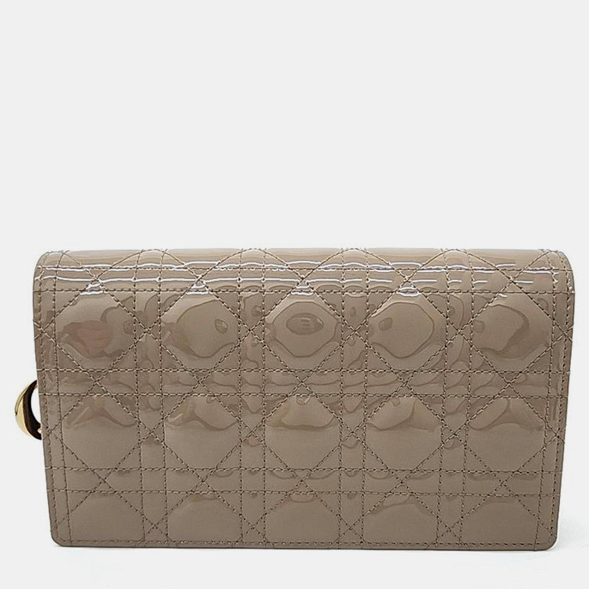

Christian Dior Patent Cannage Cross Bag S0204, Beige