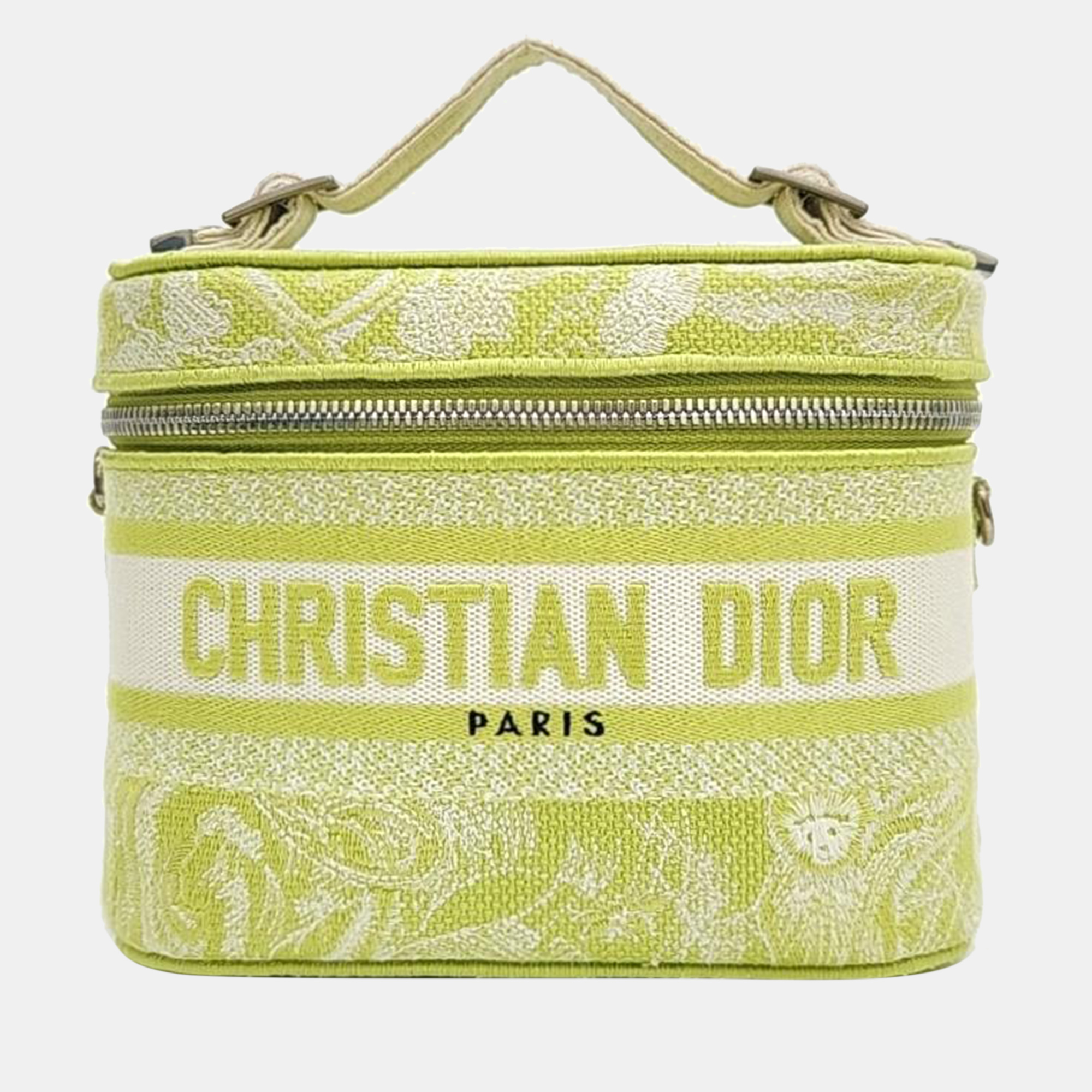 Pre-owned Dior Christian  Oblique Travel Vanity Small In Green