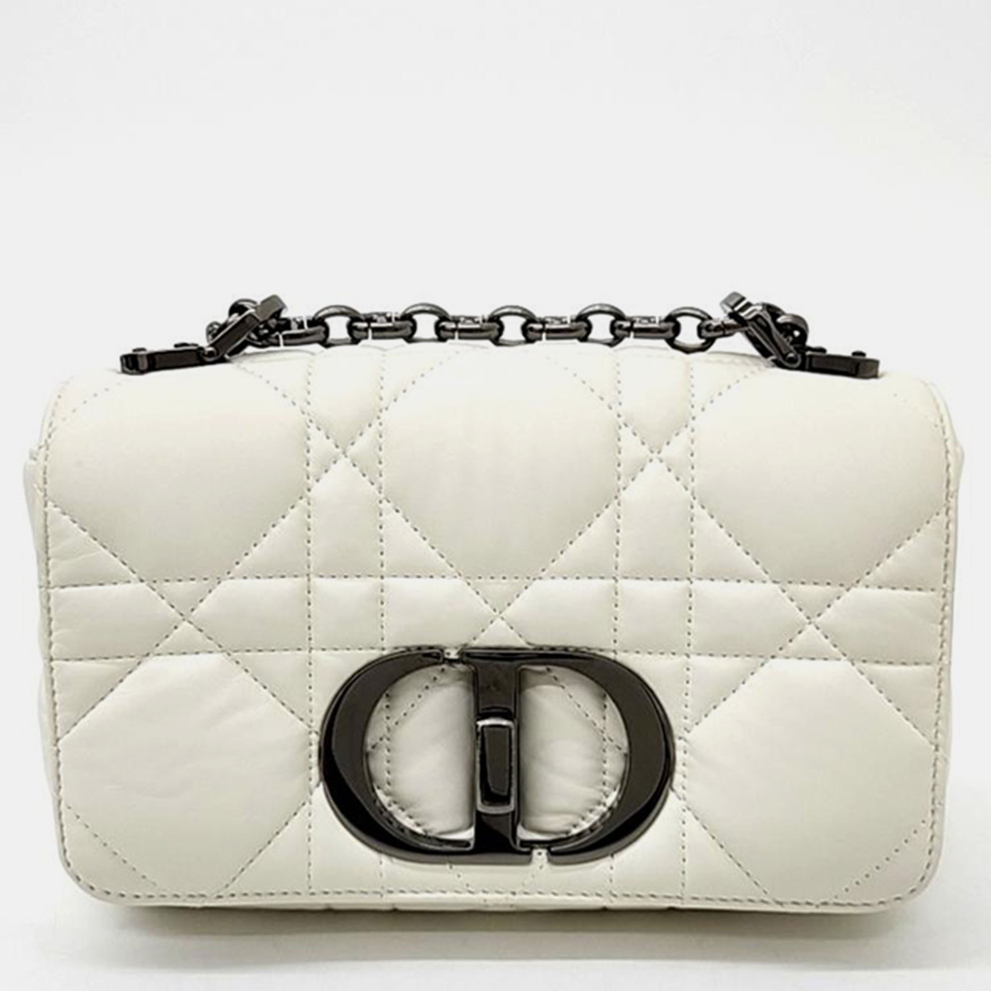 Pre-owned Dior Christian  Caro Bag Small In White