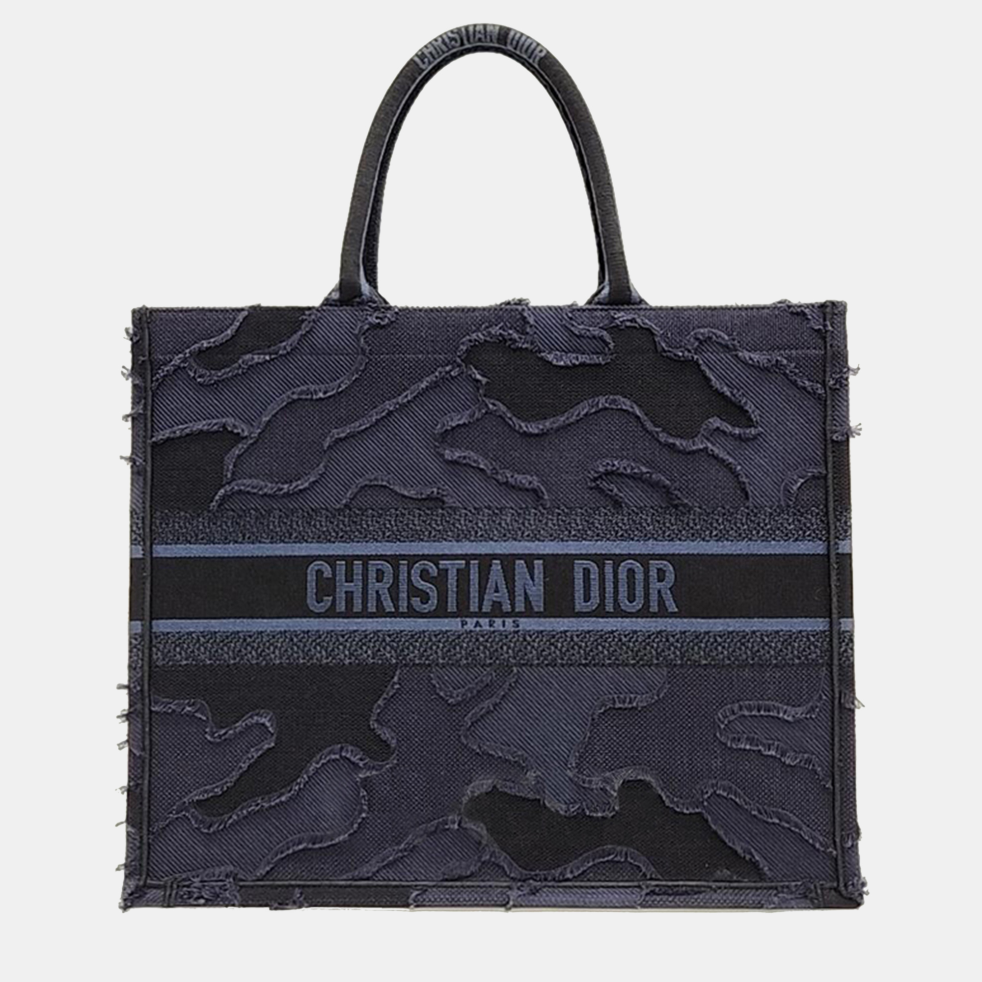 Pre-owned Dior Christian  Book Tote Bag 42 In Navy Blue