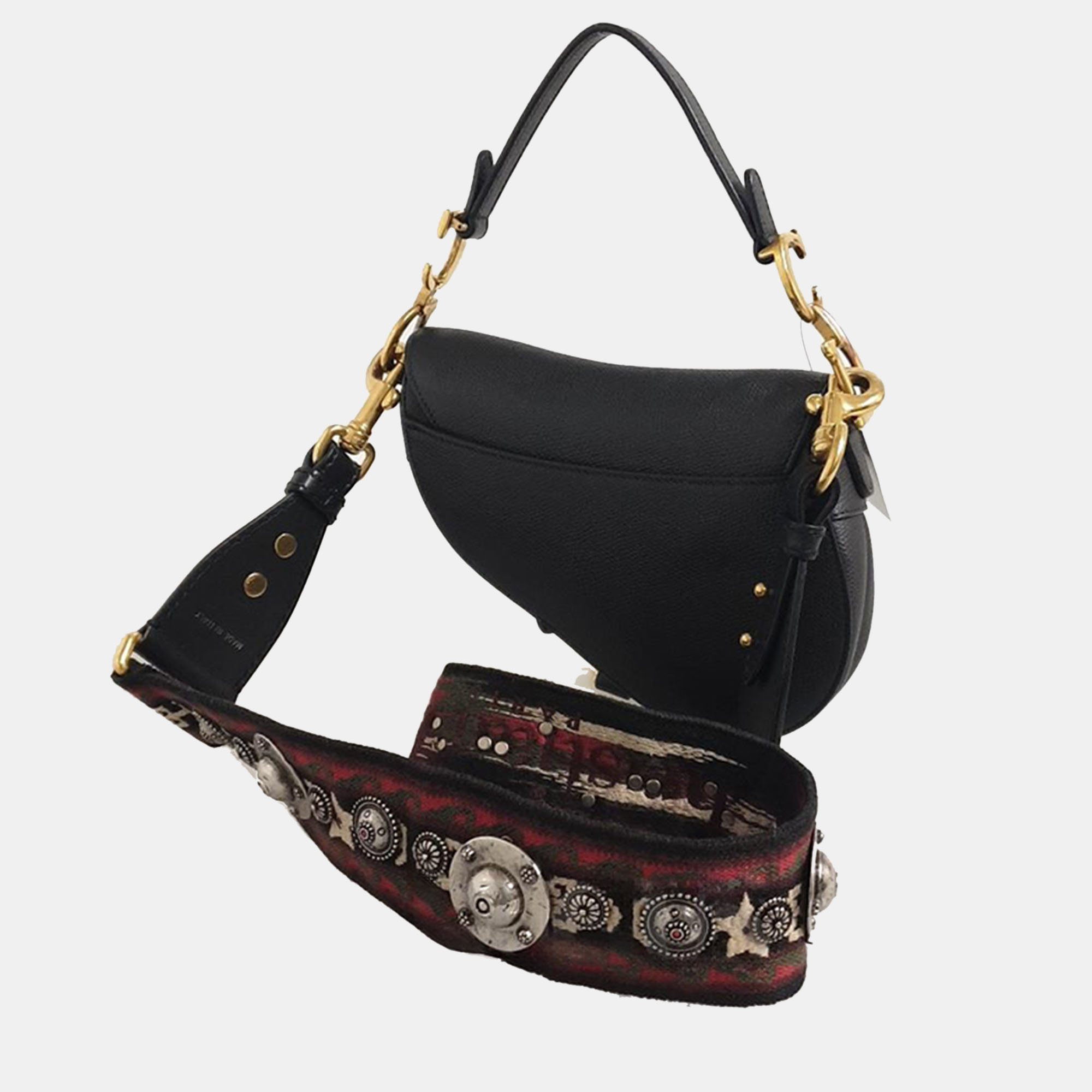 

Christian Dior Mini Saddle Bag + Strap, Black