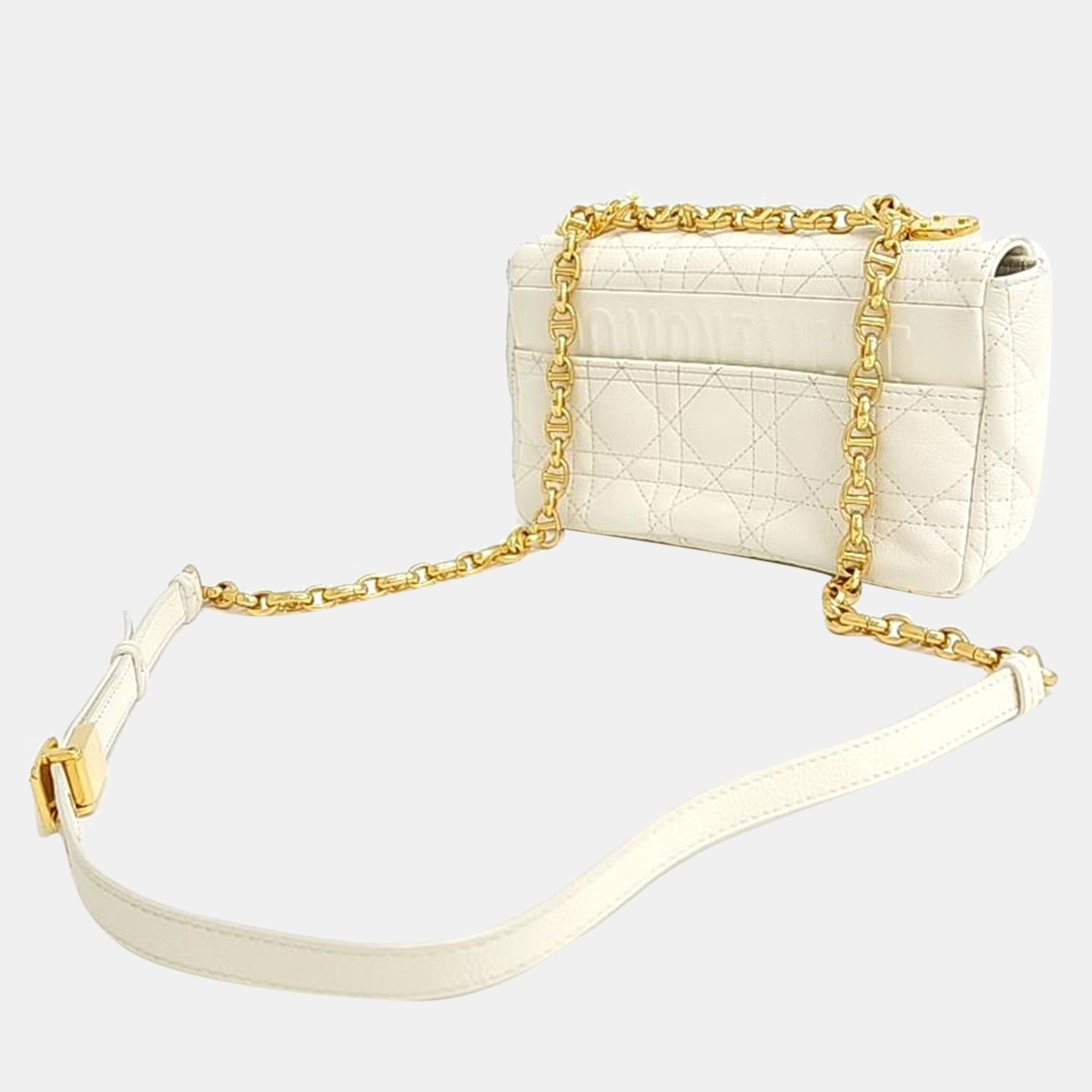 

Christian Dior Cannage Caro Bag Small M9241, White