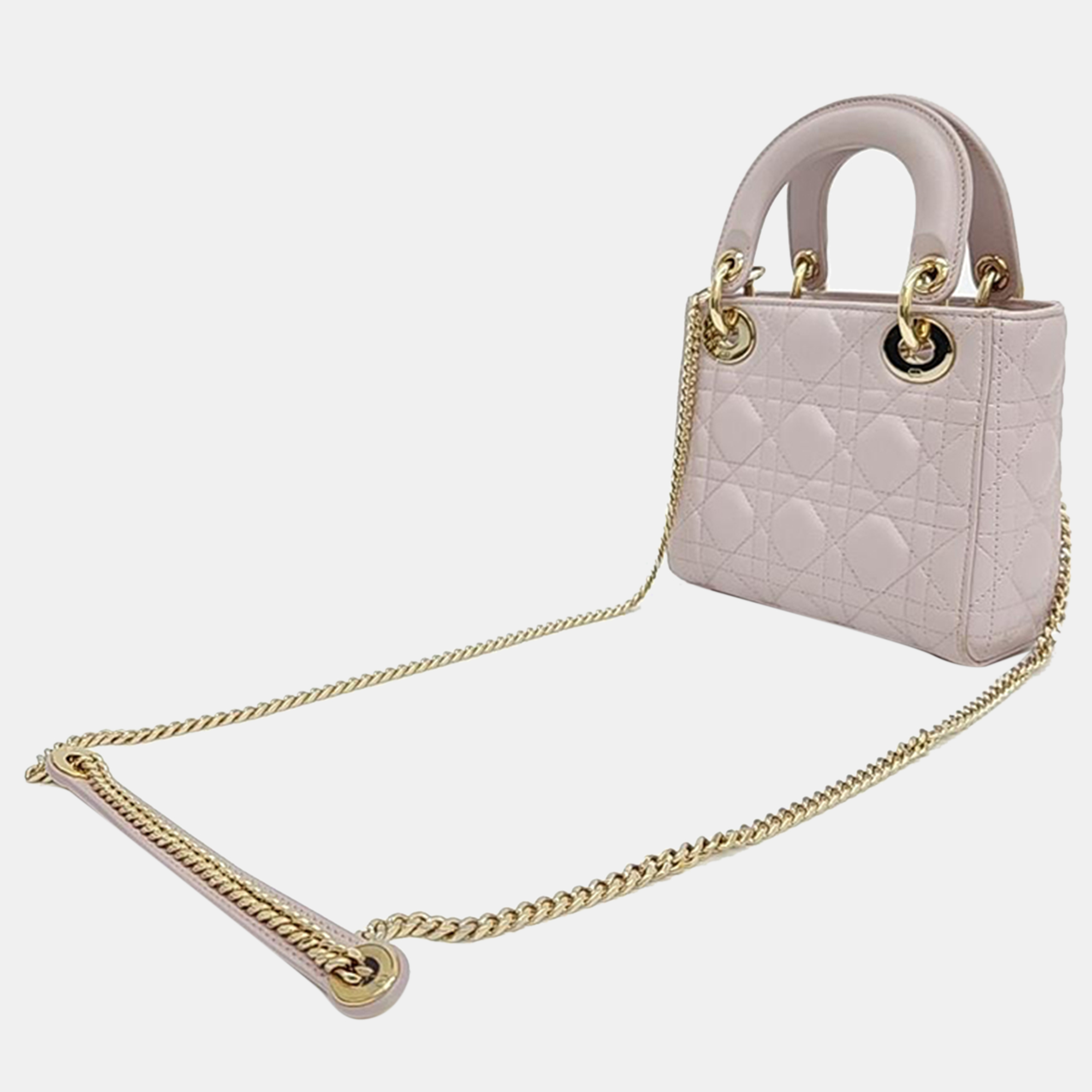 

Christian Dior Mini Lady Dior Bag, Pink