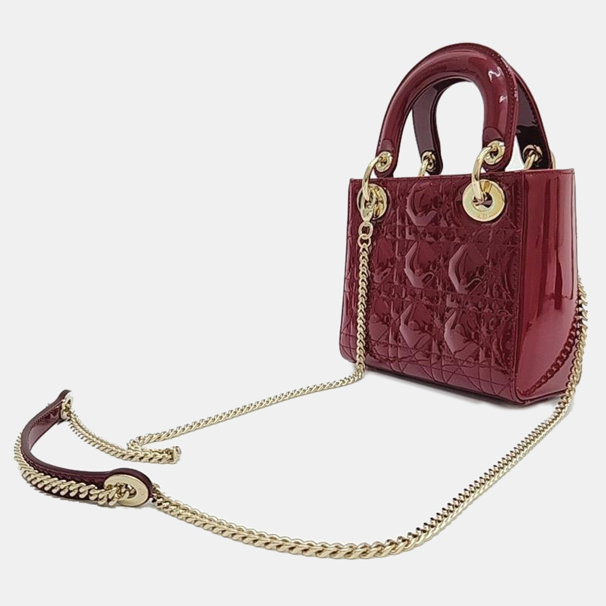 

Christian Dior Patent Lady Bag Small, Burgundy