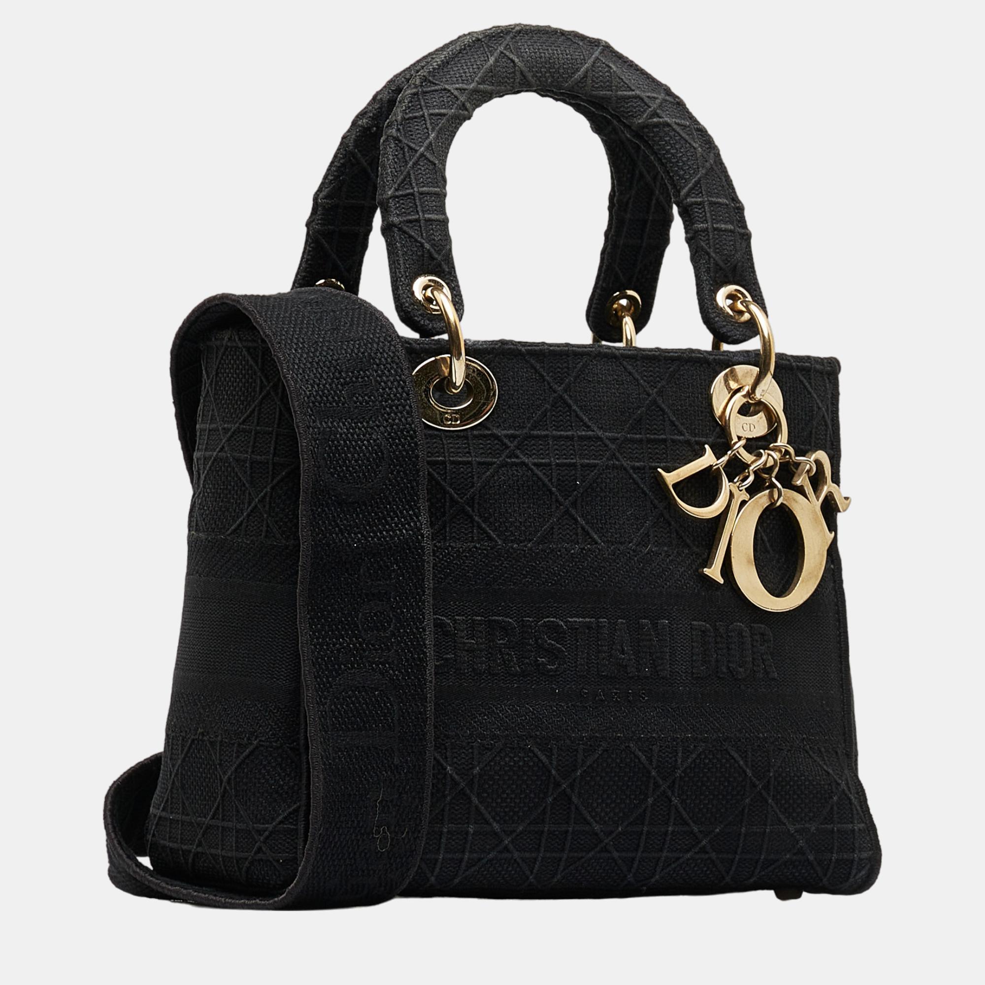

Dior Black Medium Cannage Lady D-Lite