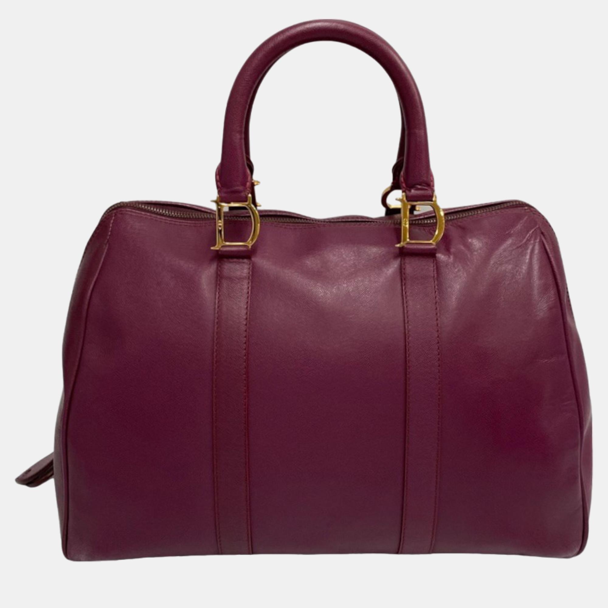 

Dior Red Leather Boston Bag