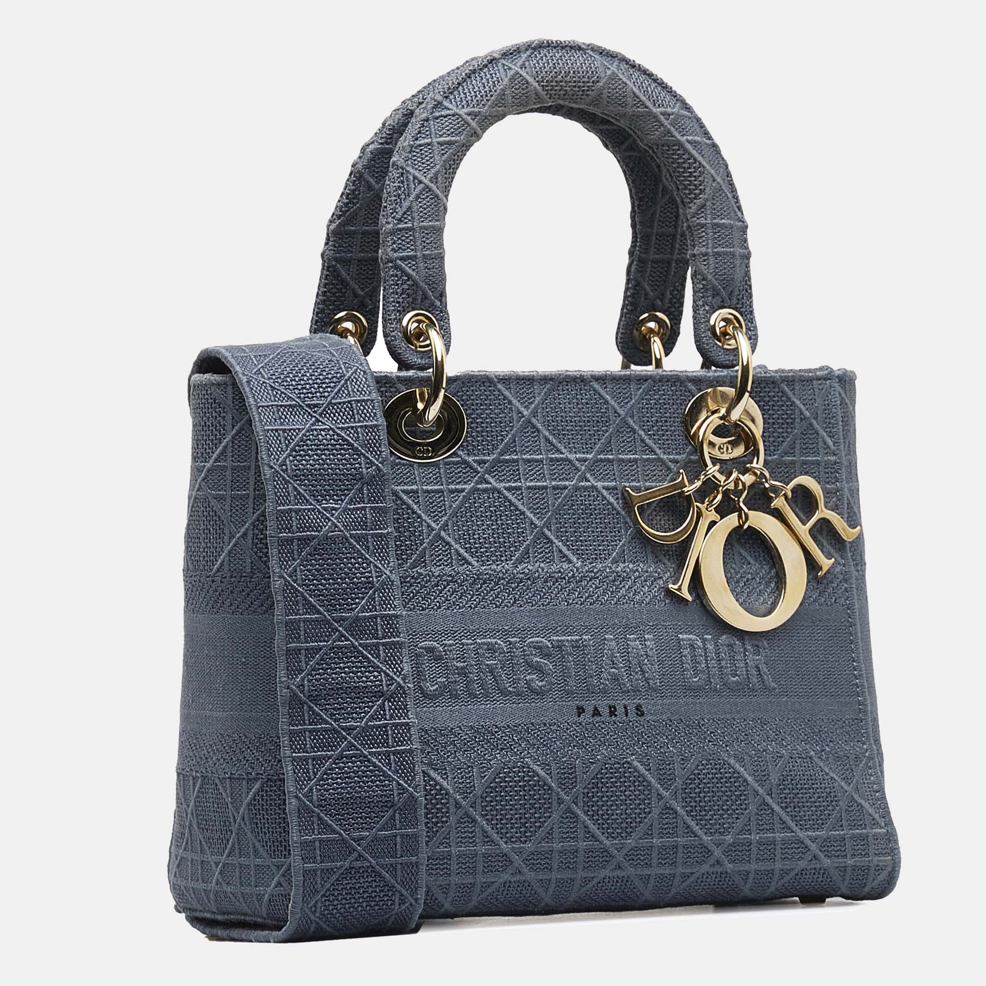 

Dior Medium Cannage Lady D-Lite, Blue