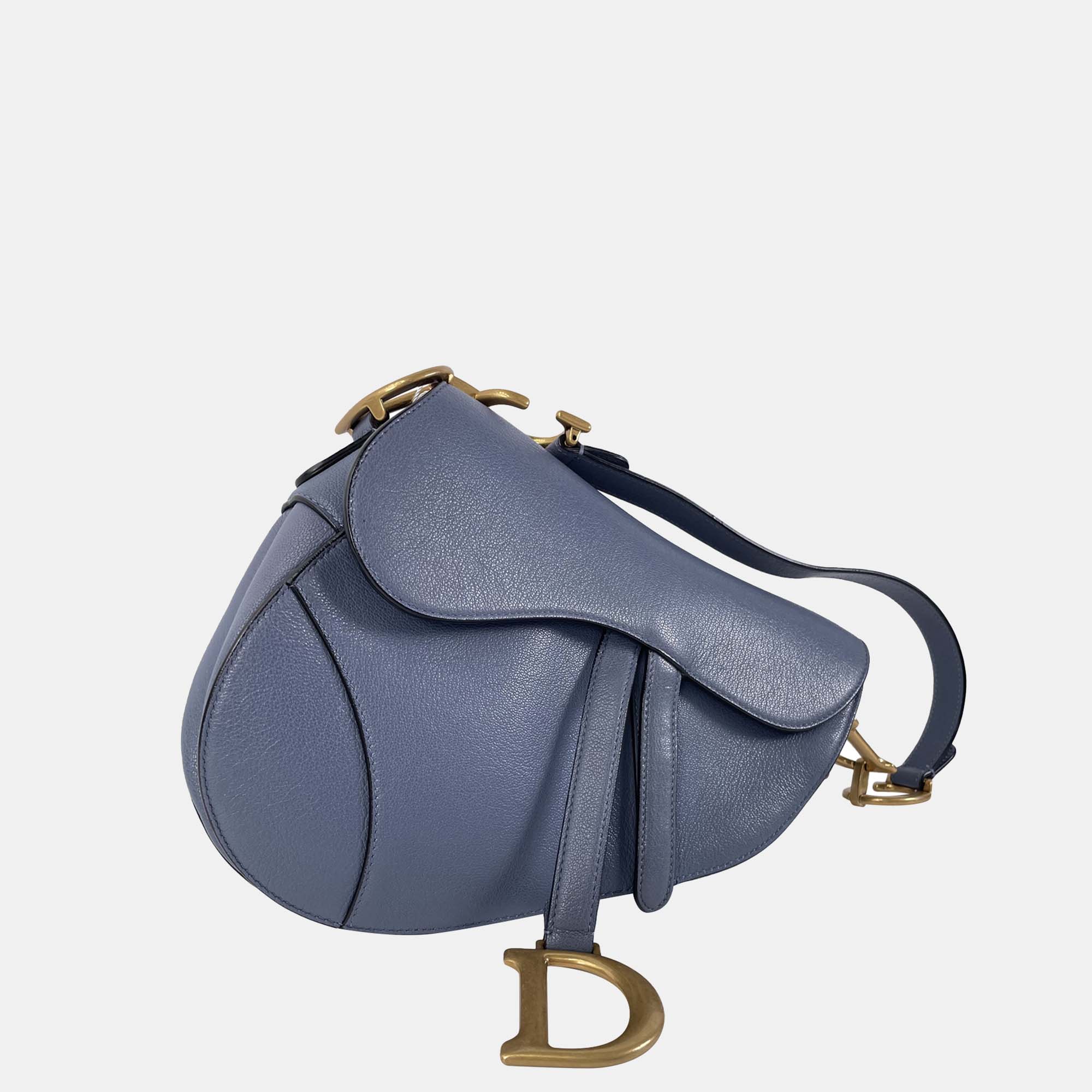 

Dior Medium Leather Saddle Bag, Blue