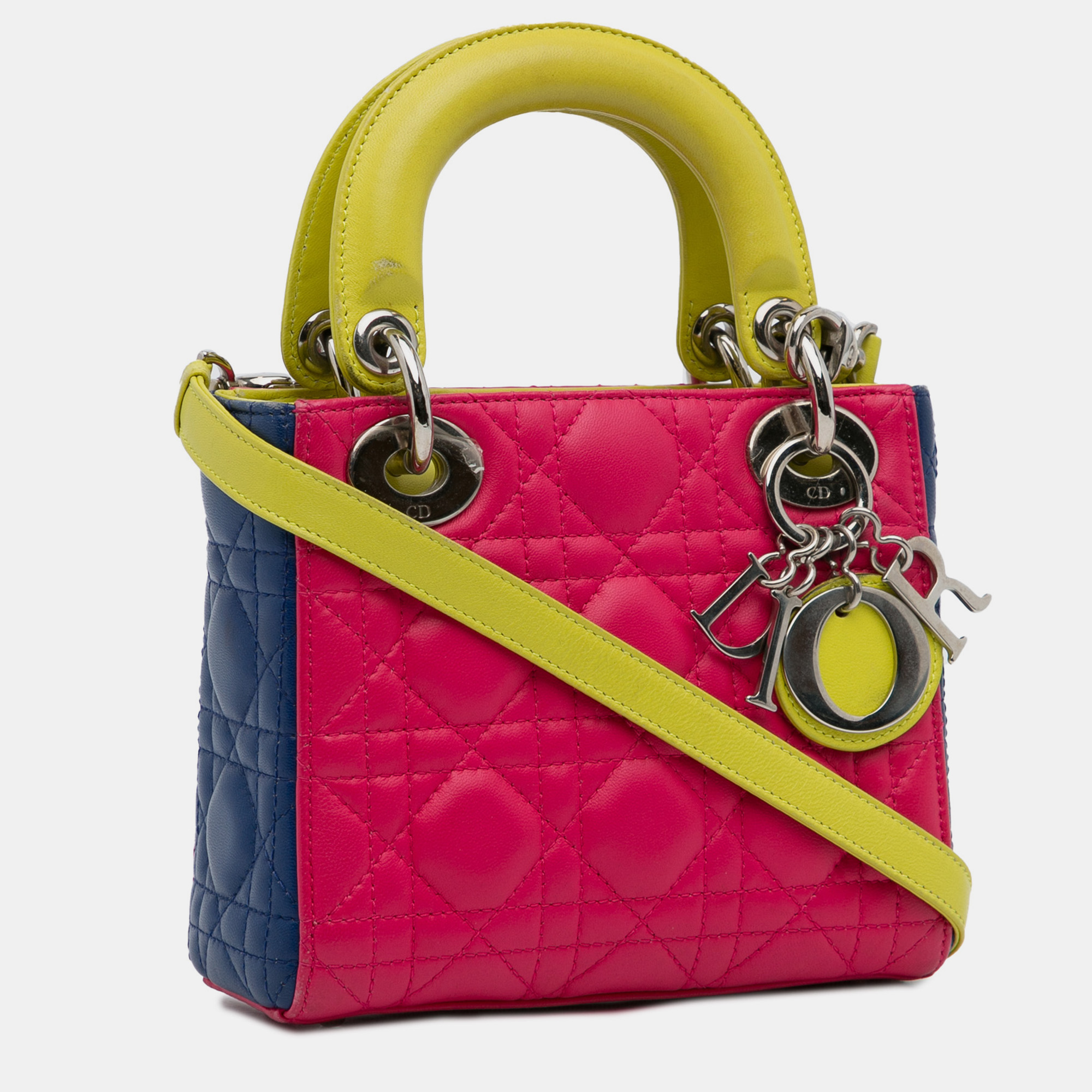 

Dior Mini Lambskin Cannage Lady Dior Tricolor, Pink
