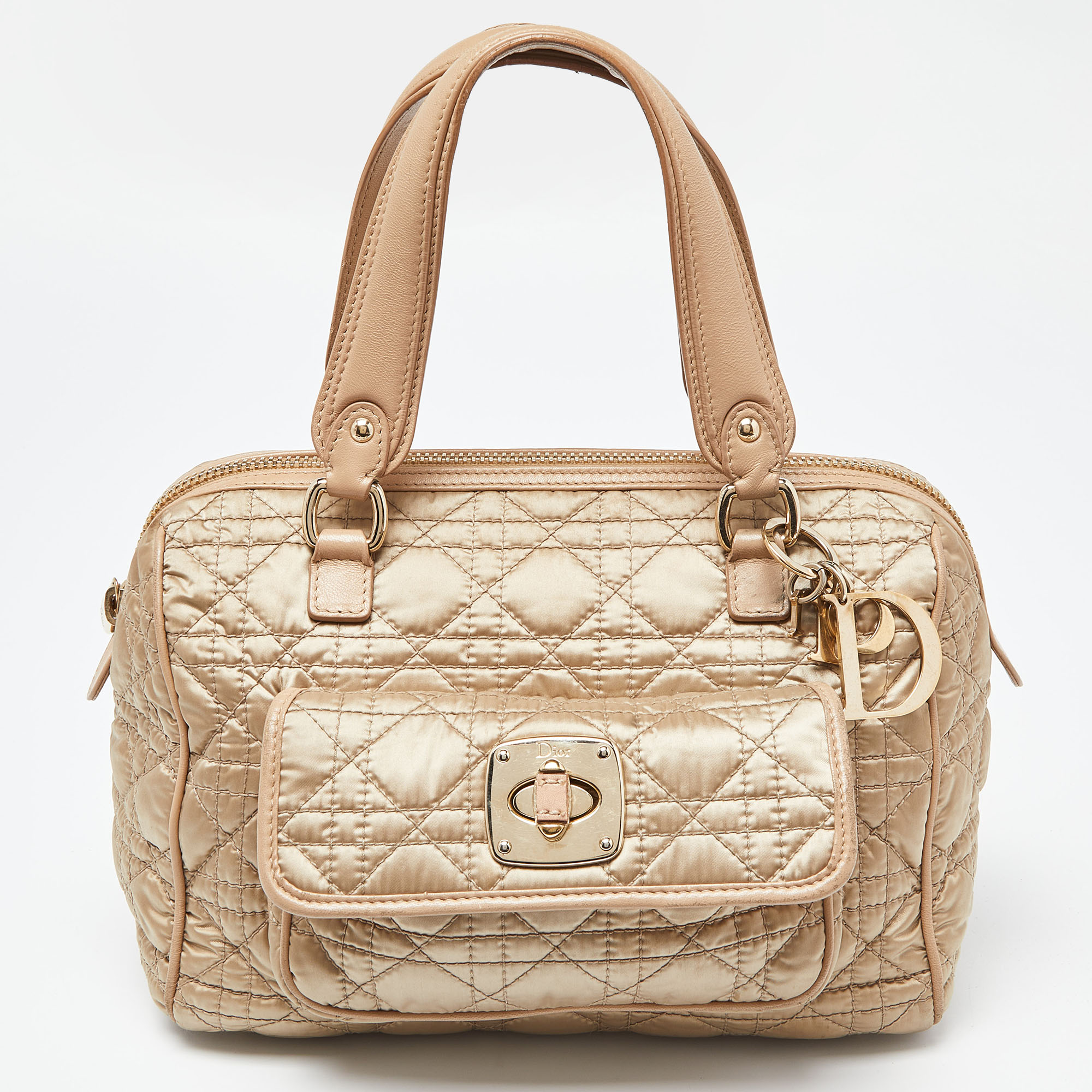 

Dior Beige Cannage Nylon and Leather Charming Lock Satchel
