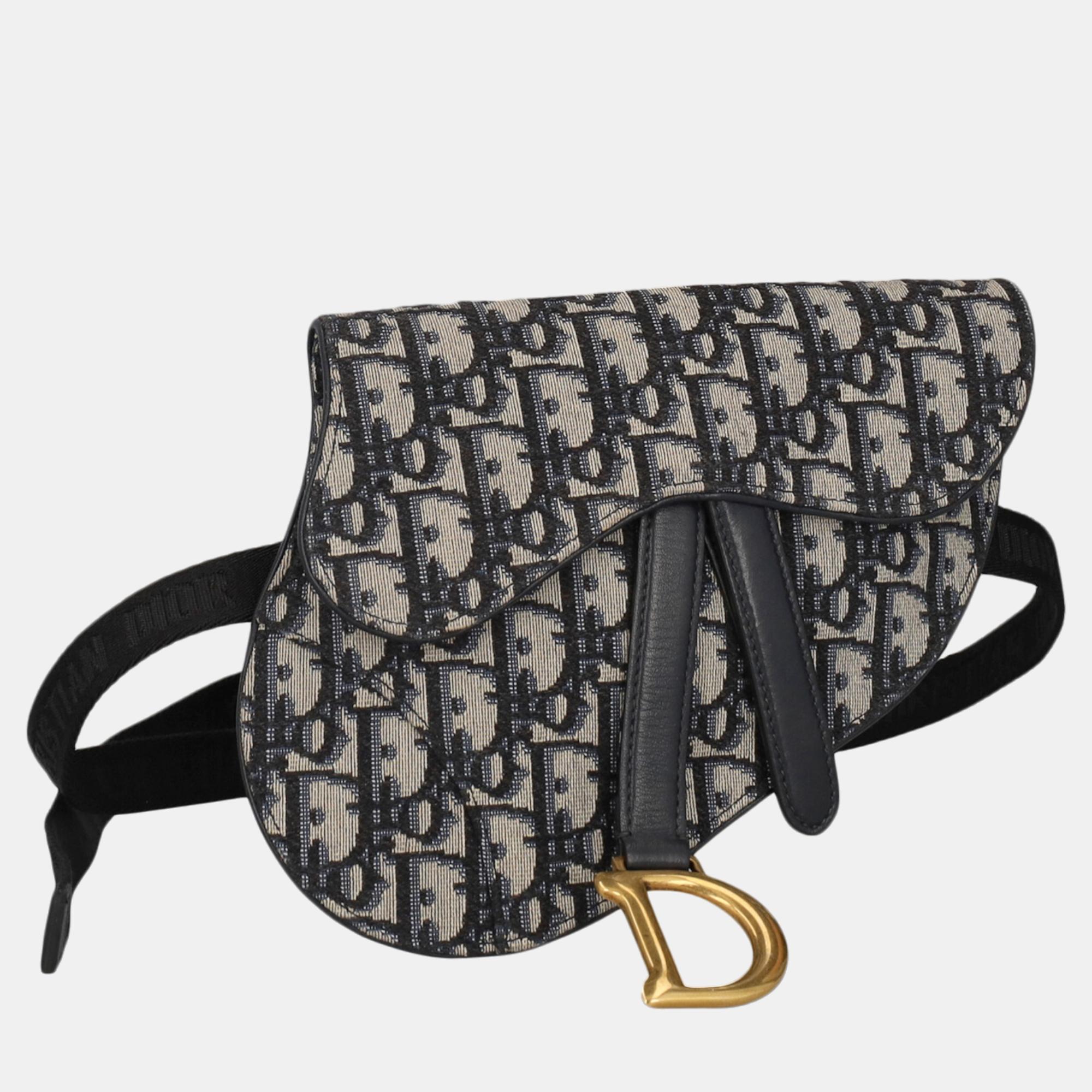 

Dior Saddle - Women's Fabric Belt Bag - Navy, Navy blue