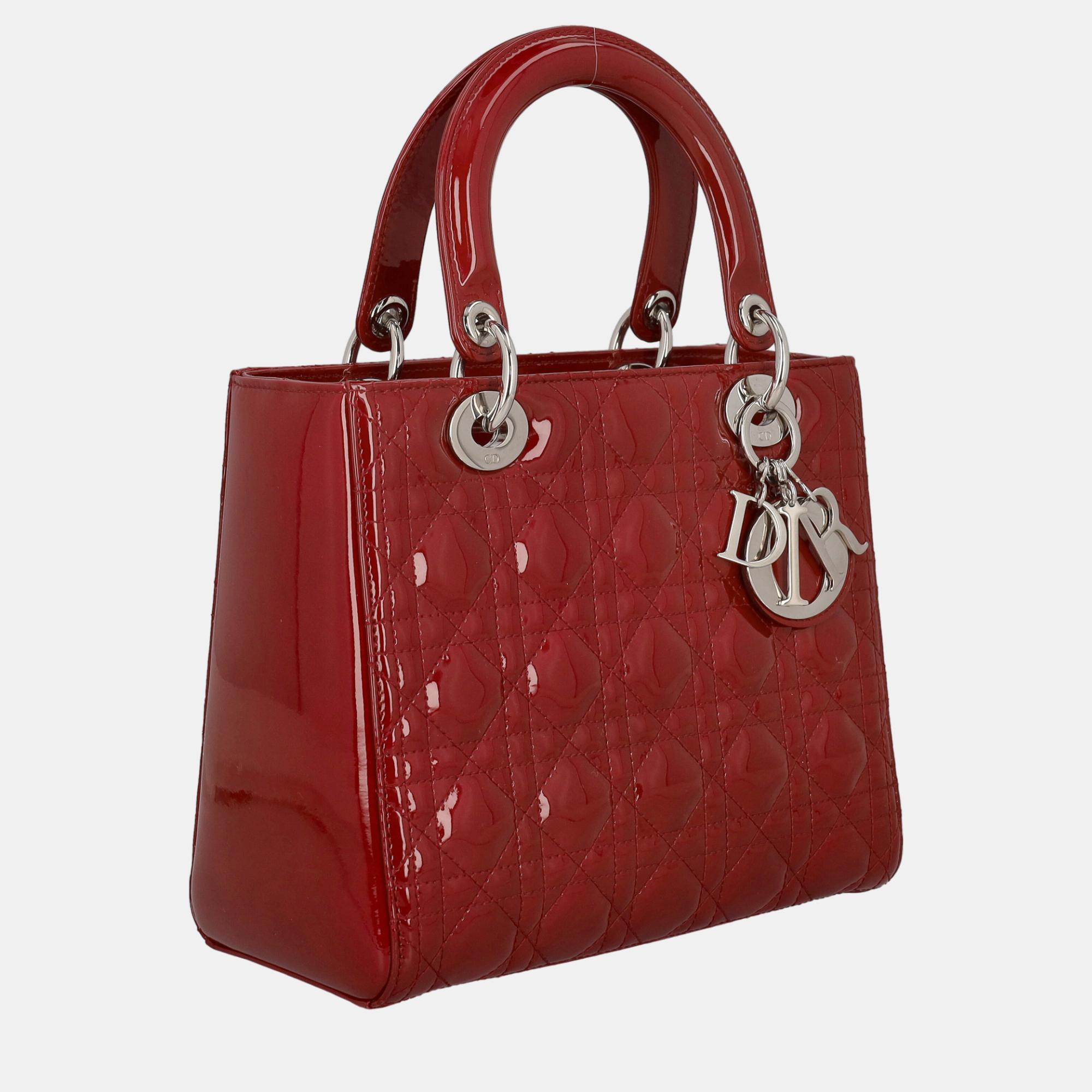 

Dior Lady Dior - Women's Leather Tote Bag - Red