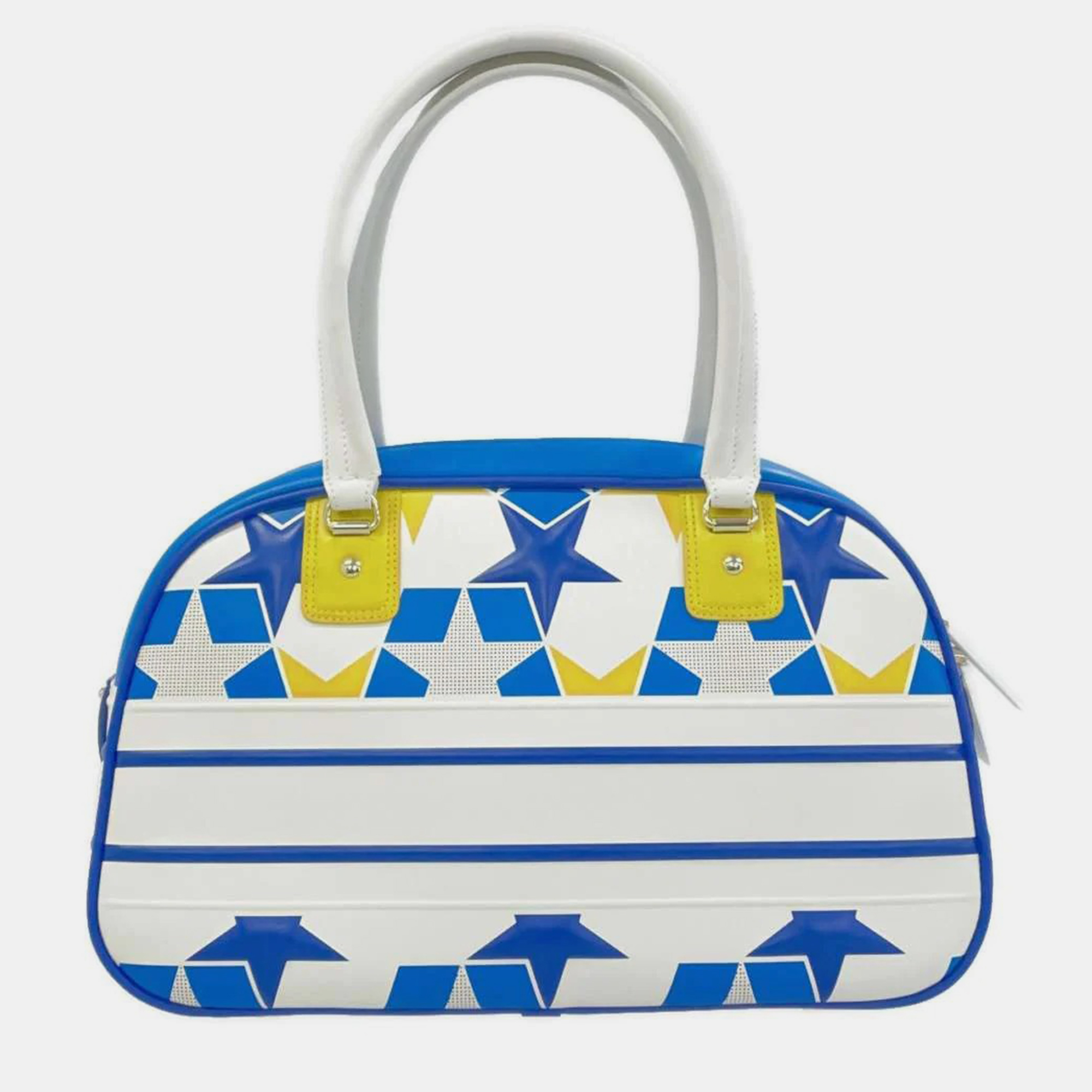 

Dior Blue Leather Large Cannage Vibe Zip Bowling Bag