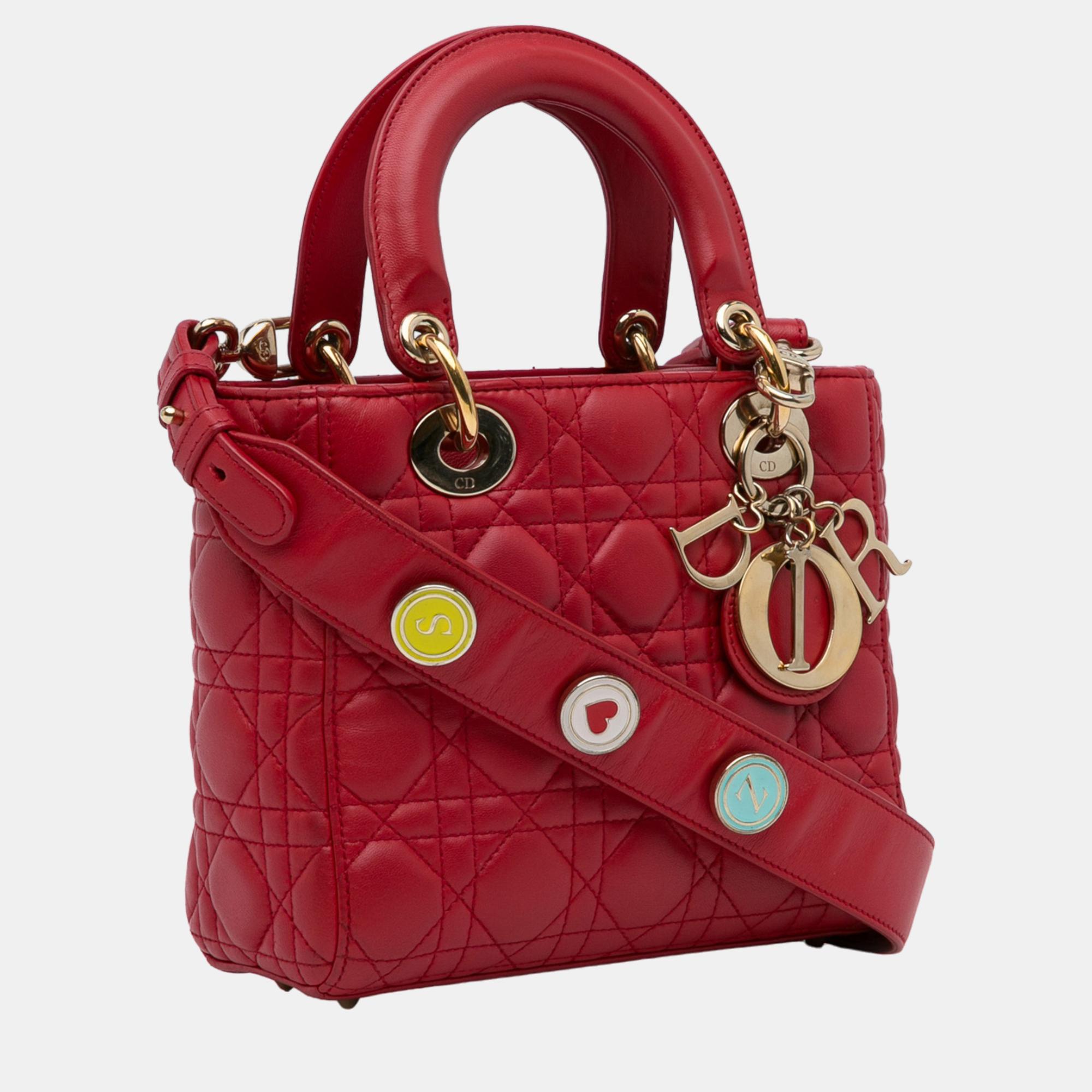 

Dior Red Small Cannage Lady Dior My ABCDior