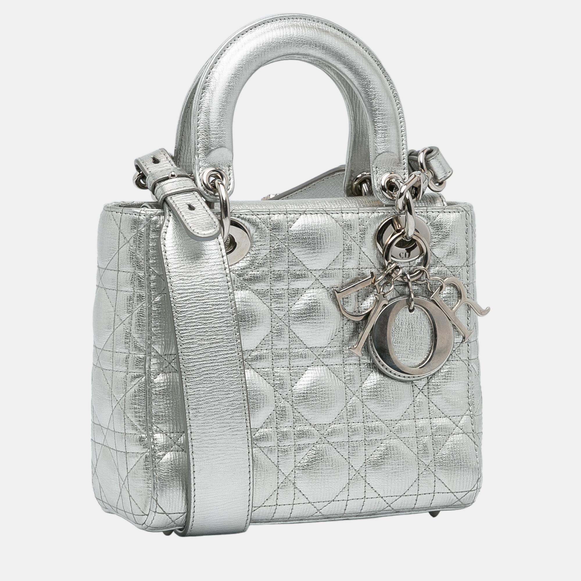 

Dior Silver Small Cannage Lady Dior My ABCDior