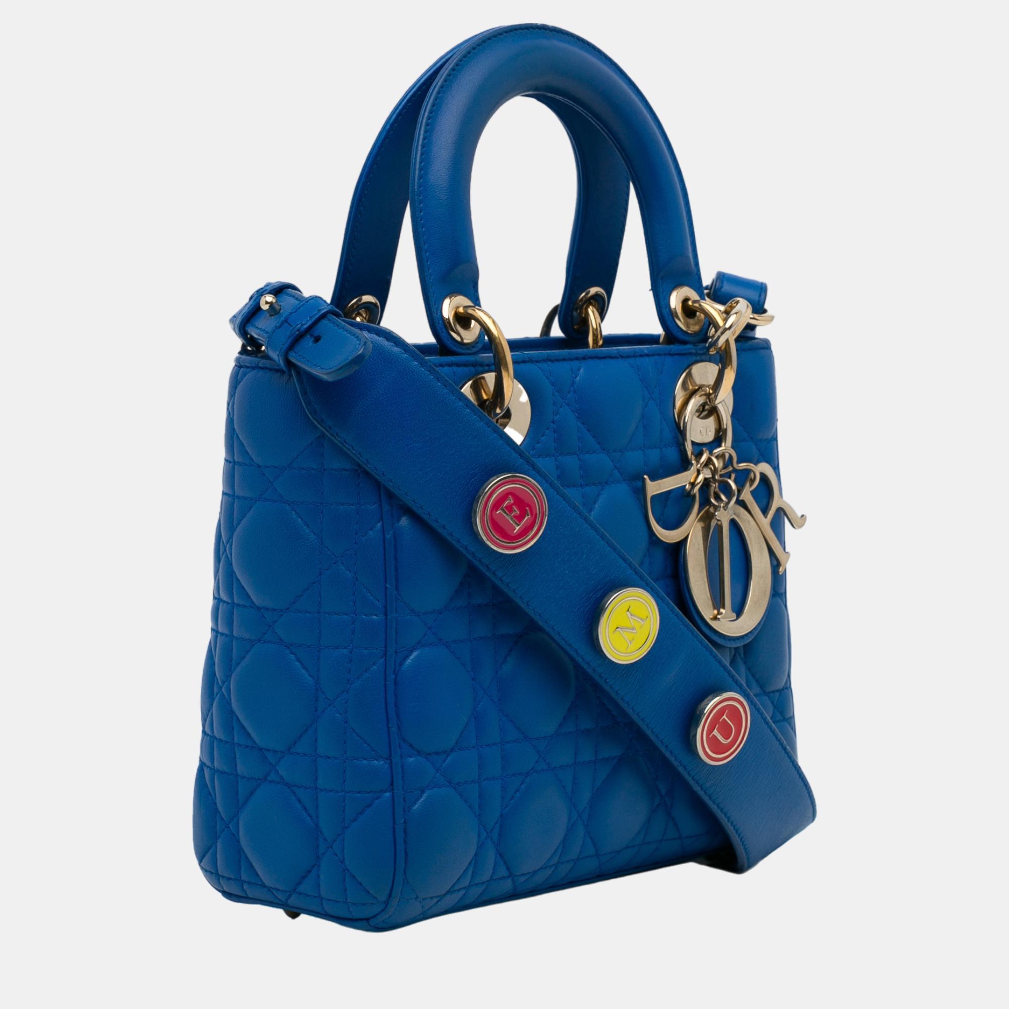 

Dior Blue Small Cannage Lady Dior My ABCDior