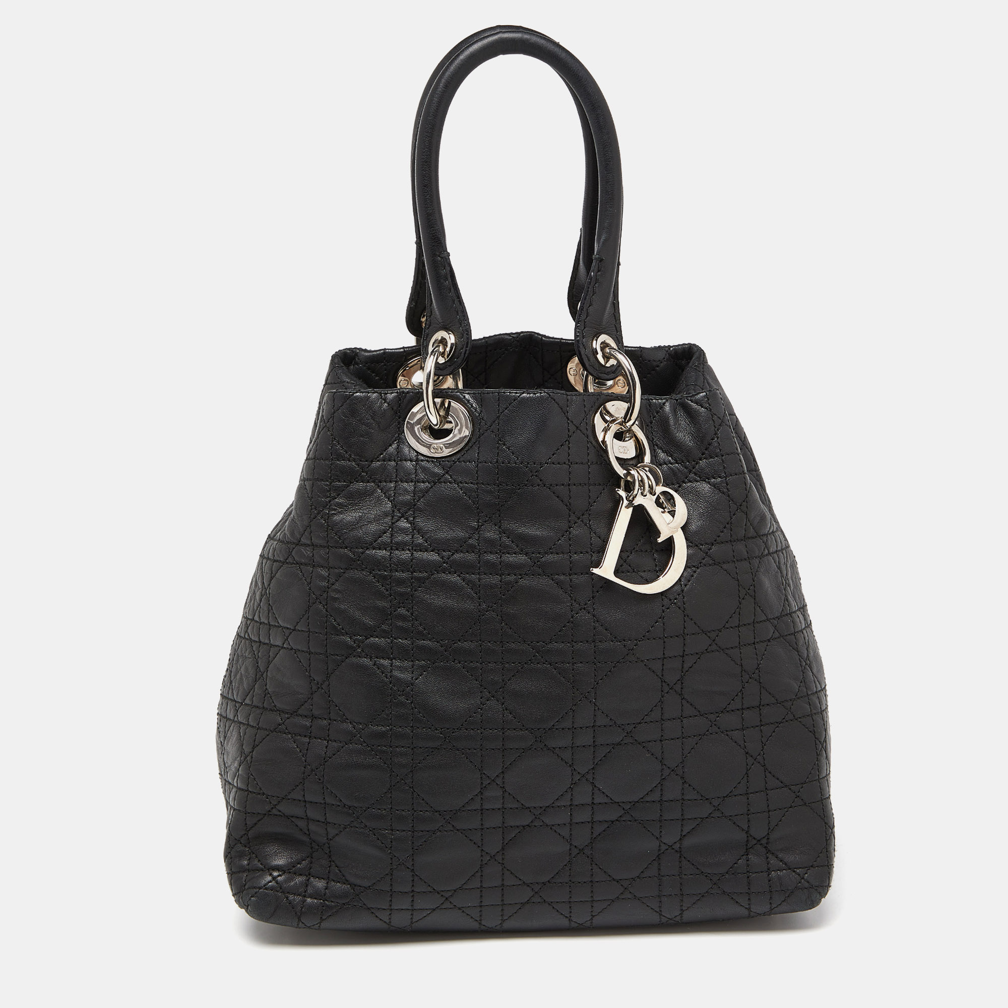 

Dior Black Cannage Leather Lady Dior Soft Tote