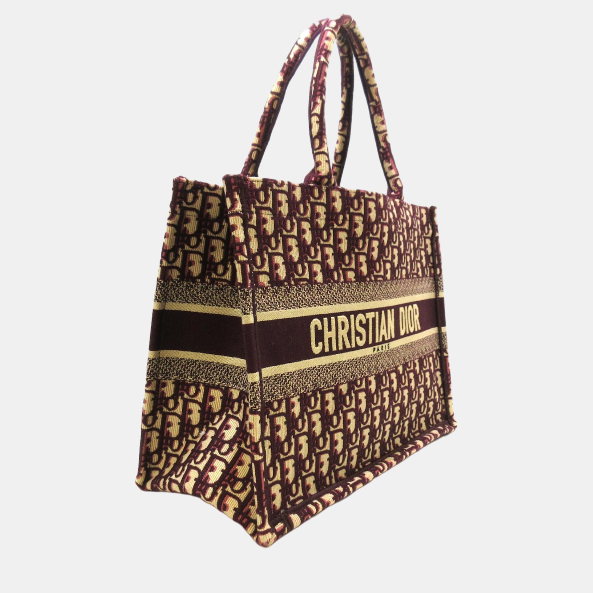 

Dior Red Medium Oblique Book Tote