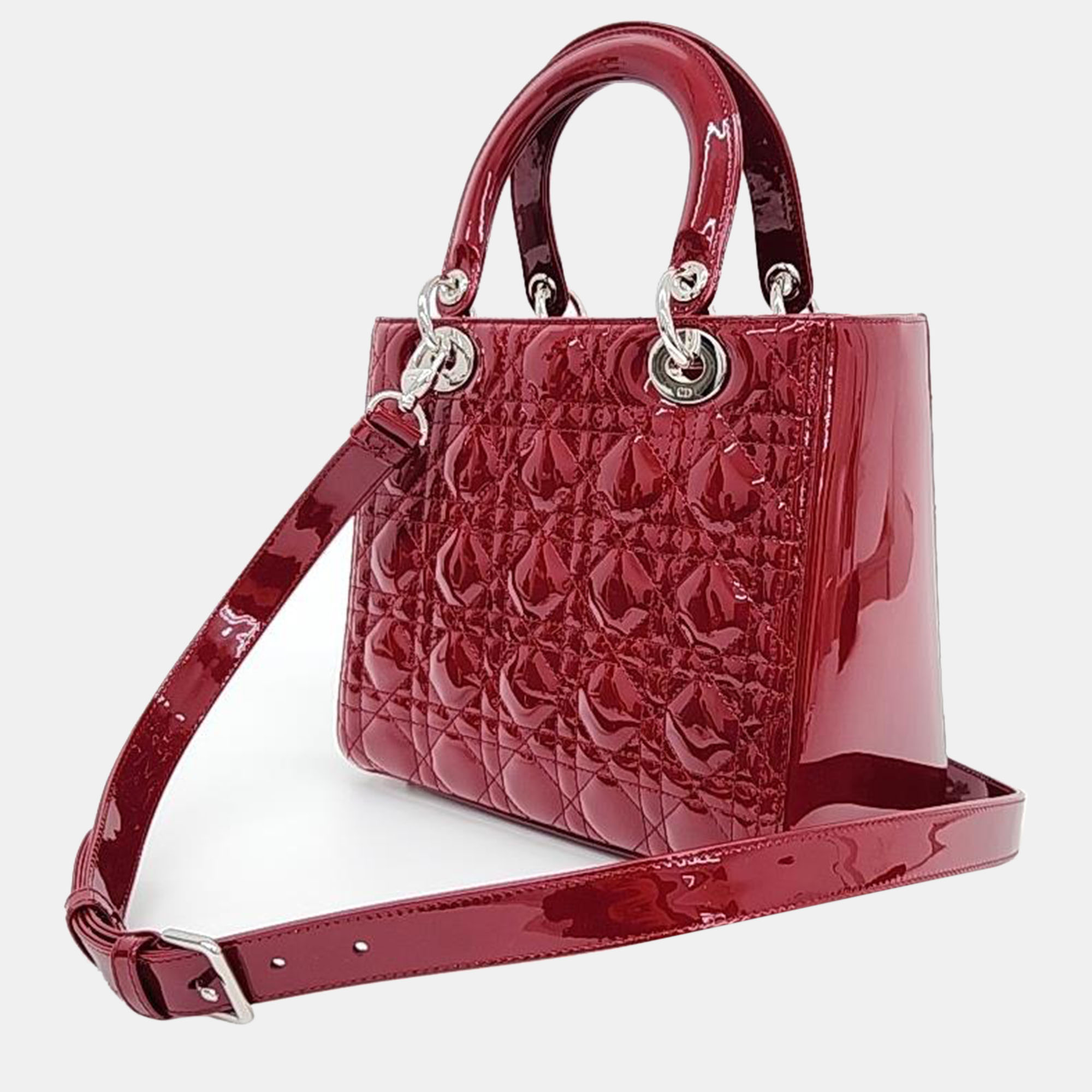

Christian Dior Patent Cannage Lady Bag Medium, Red