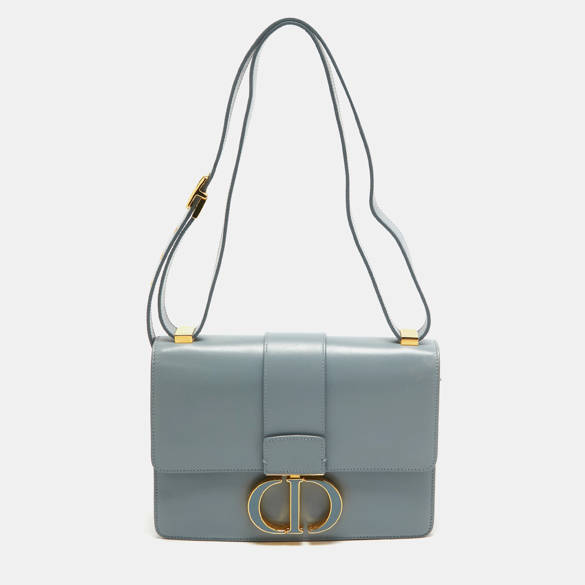 Pre-owned Dior Pale Blue Leather 30 Montaigne Shoulder Bag
