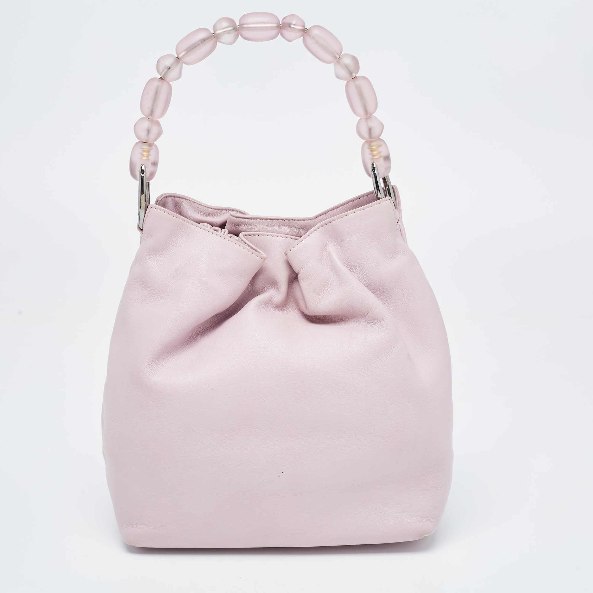 Pre Owned Dior Pink Leather Malice Pearl Hobo