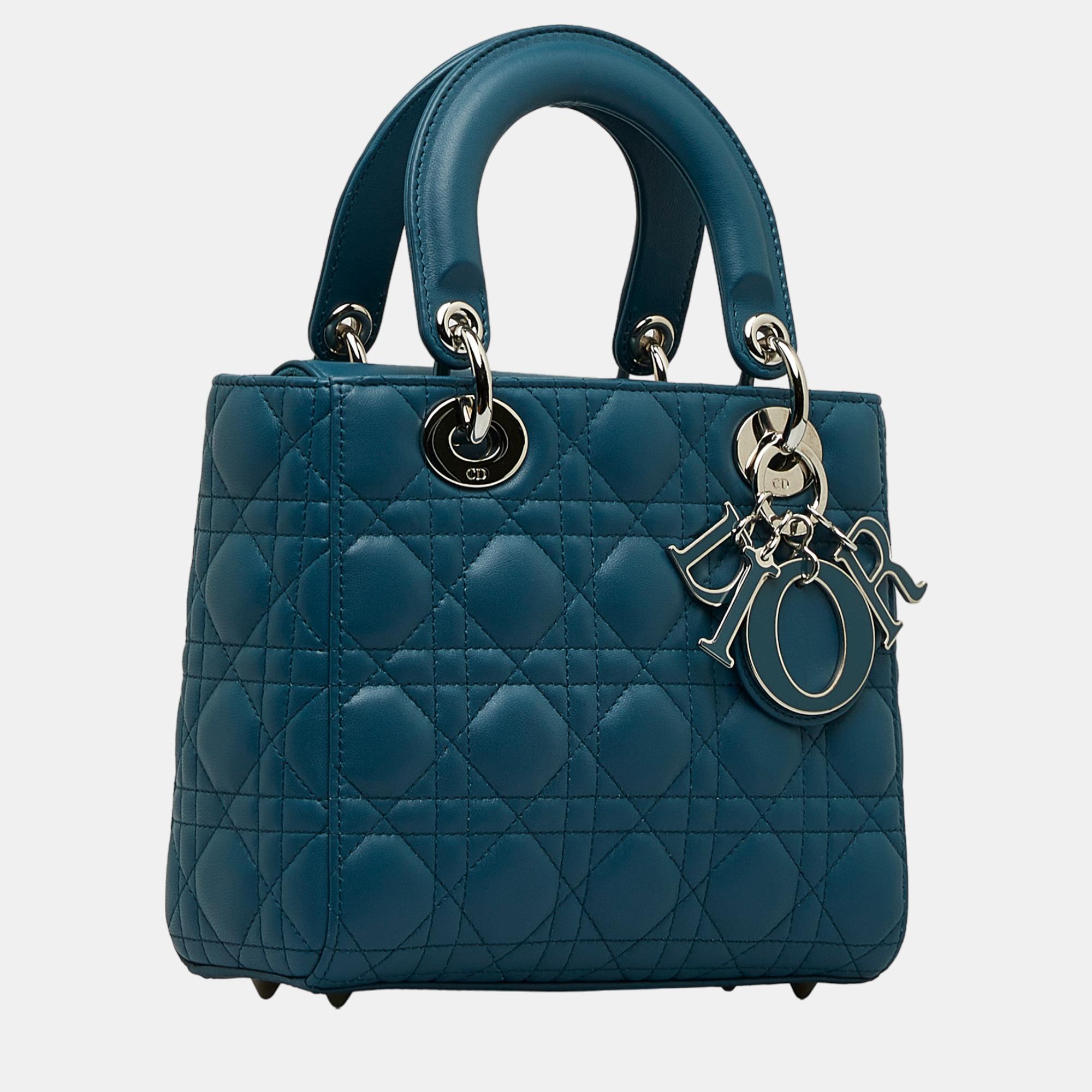 

Dior Blue Small Cannage Lady Dior My ABCDior