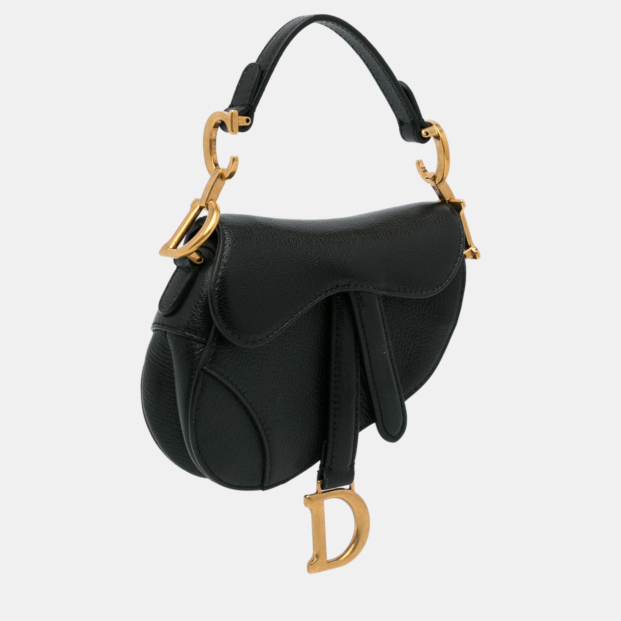 

Dior Black Mini Saddle Baguette