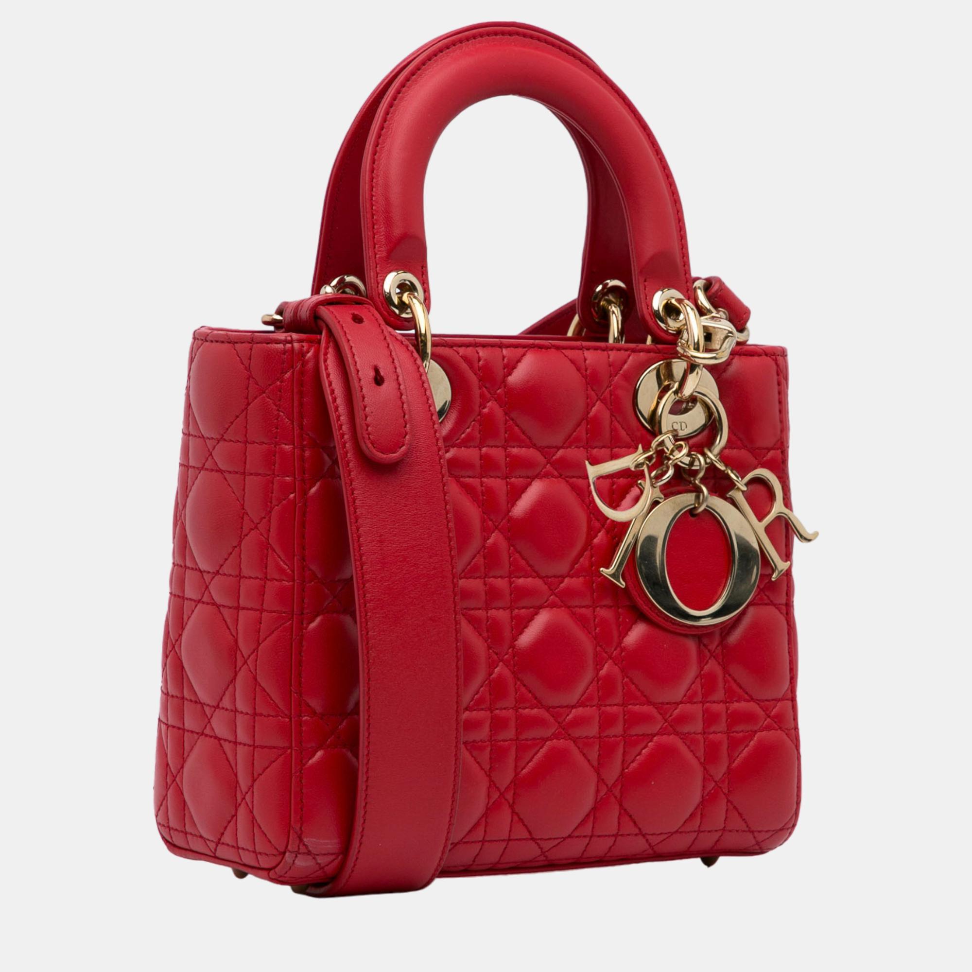 

Dior Red Small Cannage Lady Dior My ABCDior
