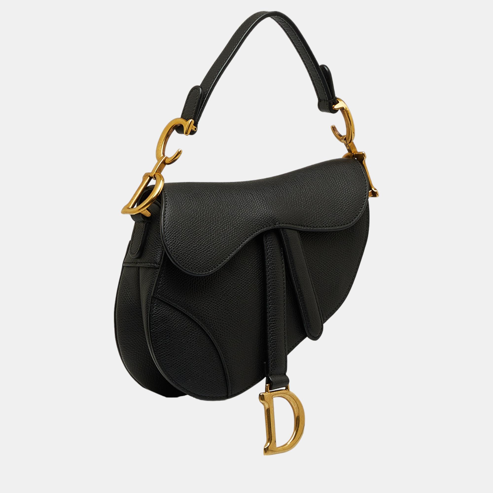 

Dior Black Mini Leather Saddle Bag