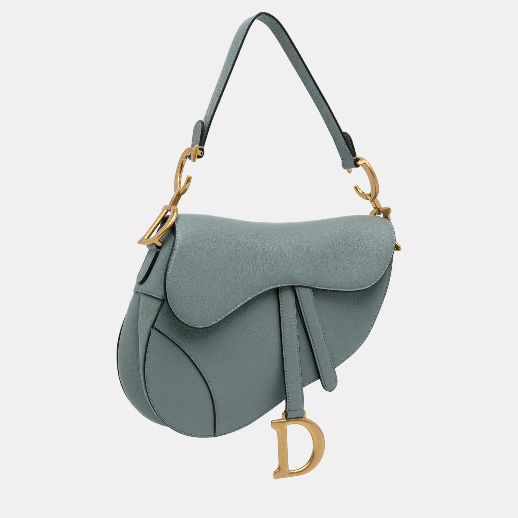 

Dior Blue Medium Leather Saddle Bag