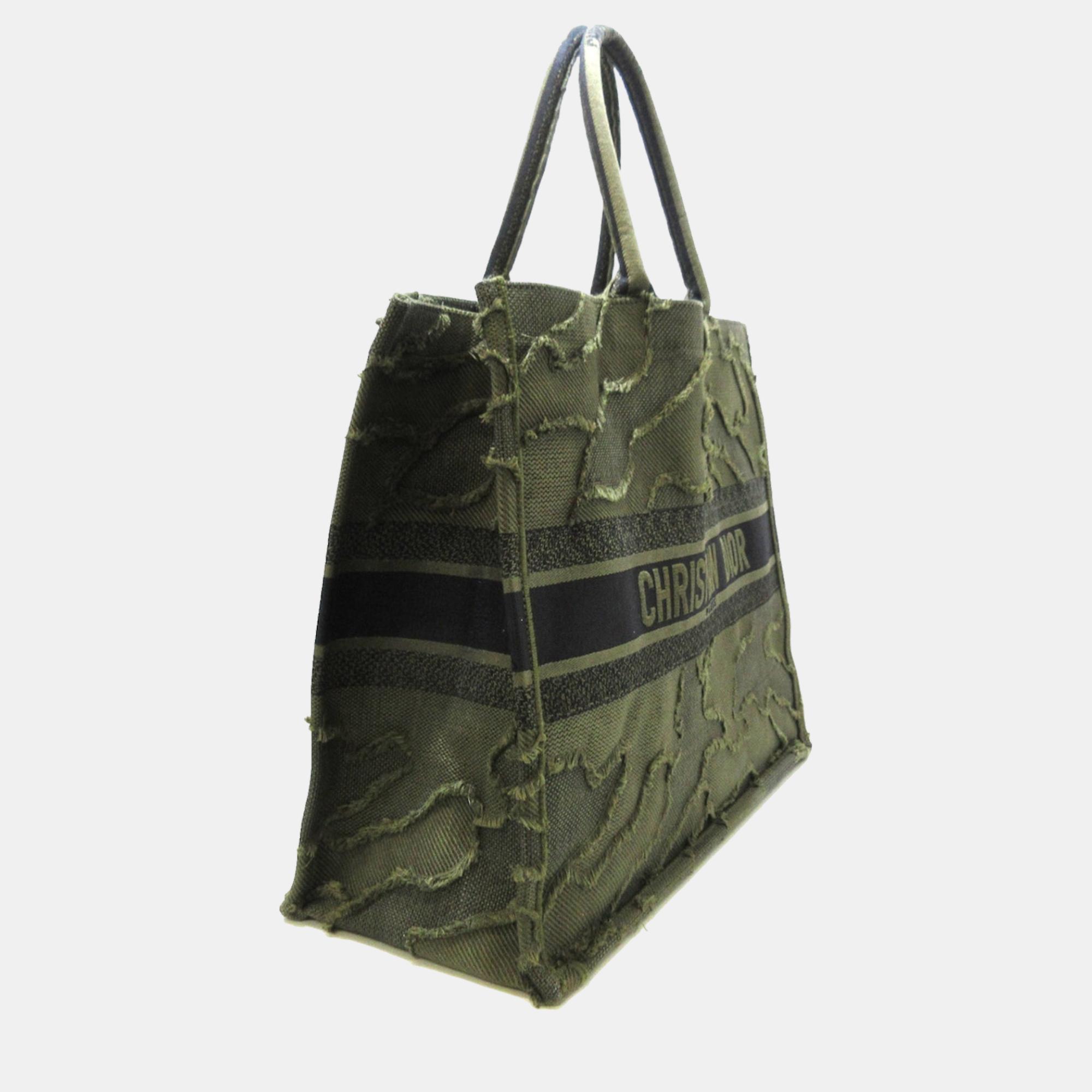 

Dior Green Large Camouflage Book Tote