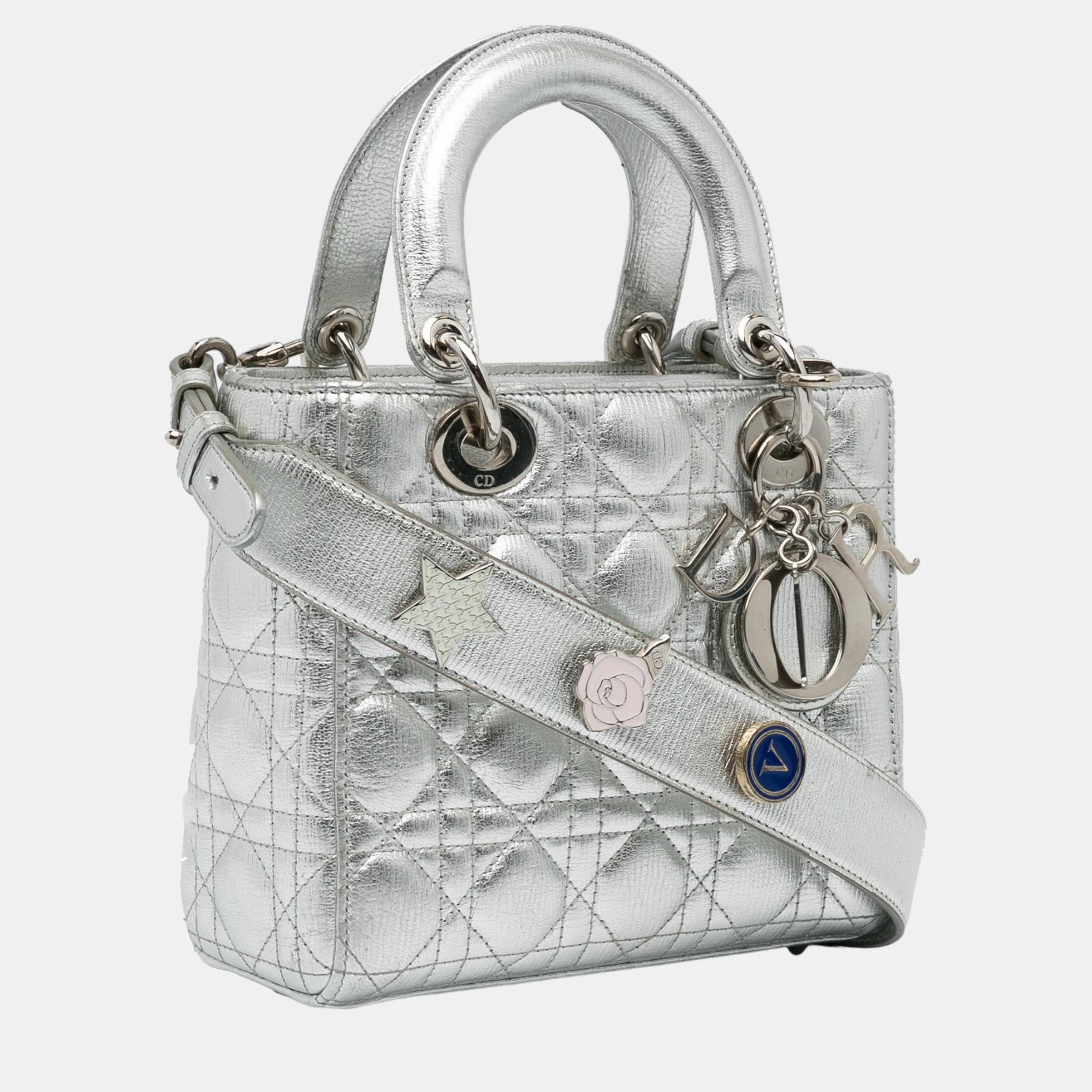 

Dior Silver Small Cannage Lady Dior My ABCDior